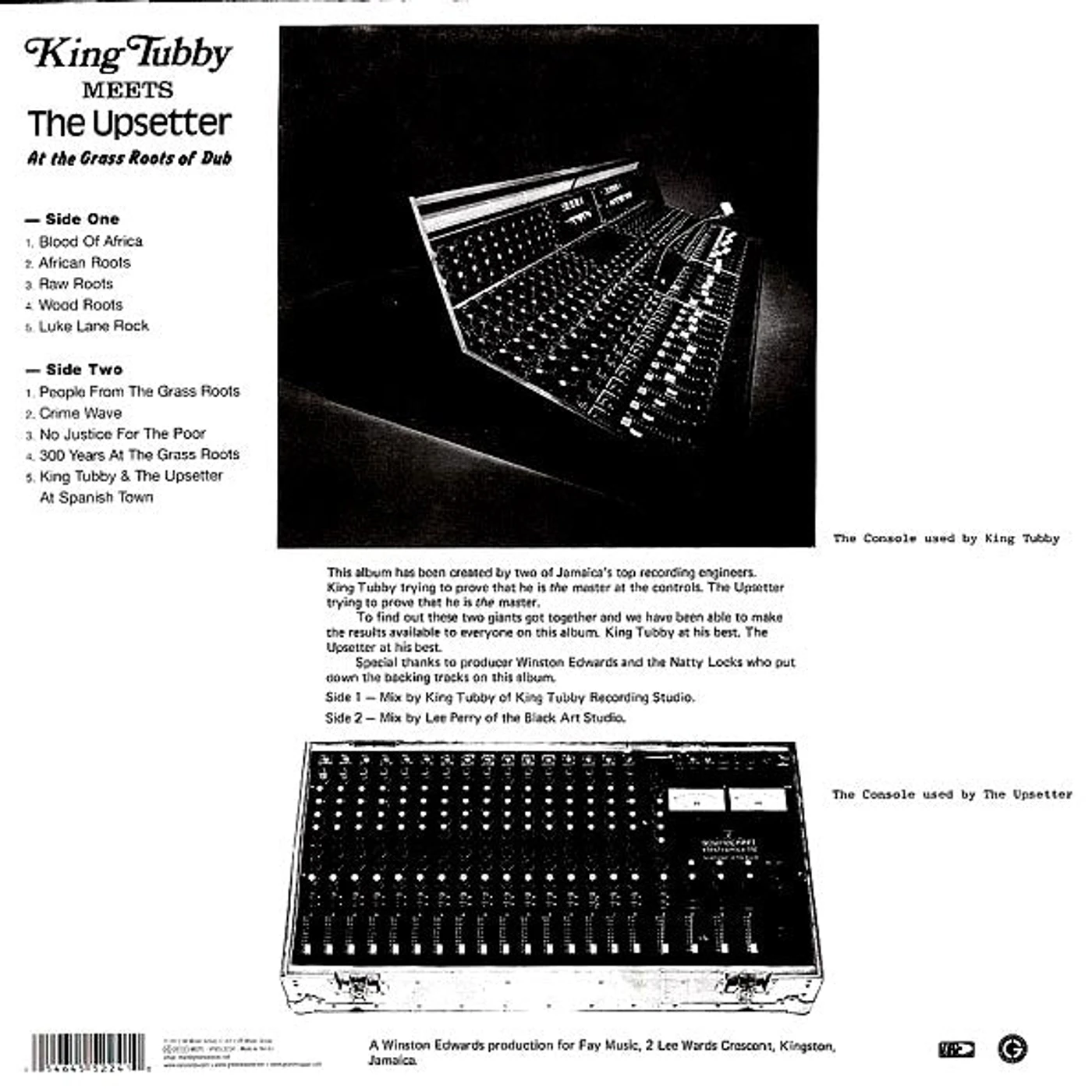 King Tubby, Lee Perry  LP -  King Tubby Meets The Upsetter At The Grass Roots Of Dub (Vinyl)