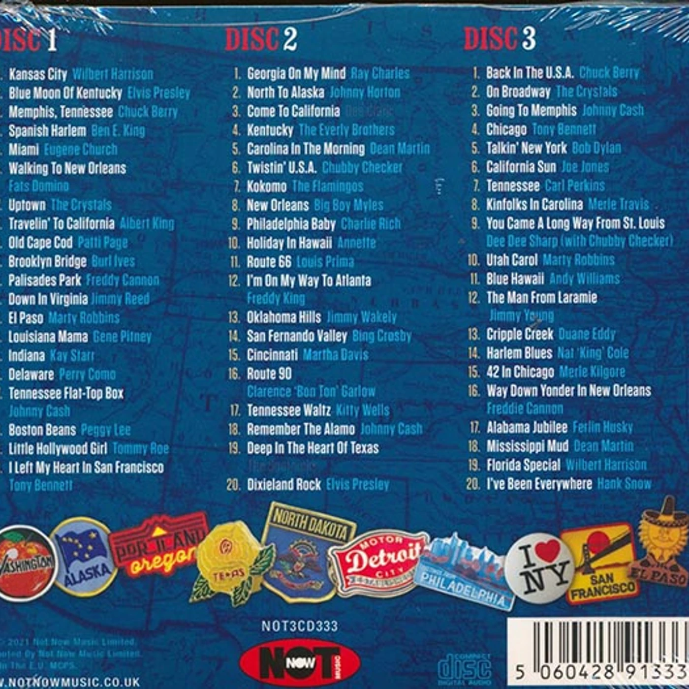Ray Charles, The Beach Boys, Chuck Berry, Paul Anka, Etc.  CD -  A Grand Tour Of The USA (60 tracks) (3xCD) (deluxe 4 fold digipak)