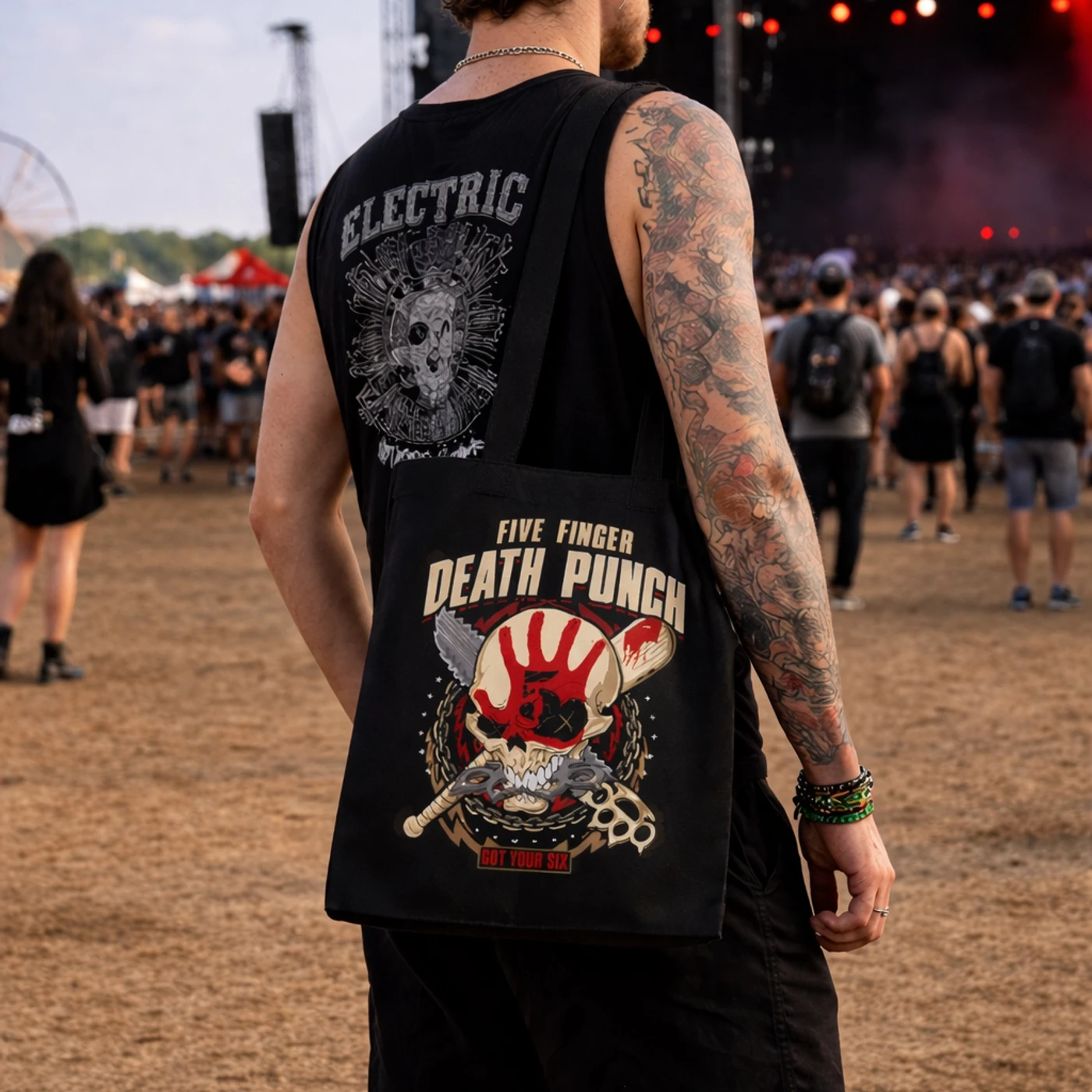 Rocksax Five Finger Death Punch Tote Bag - Got Your Six