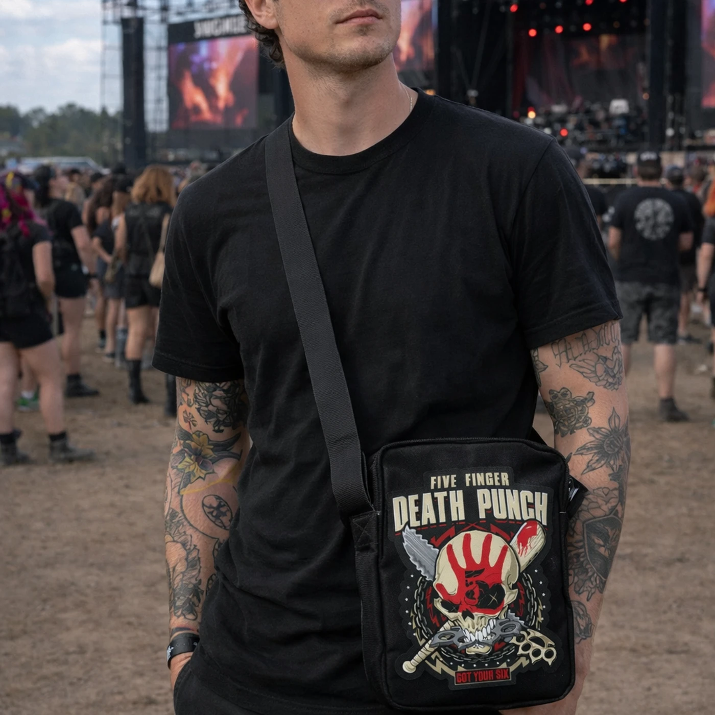 Rocksax Five Finger Death Punch Crossbody Bag - Got Your Six