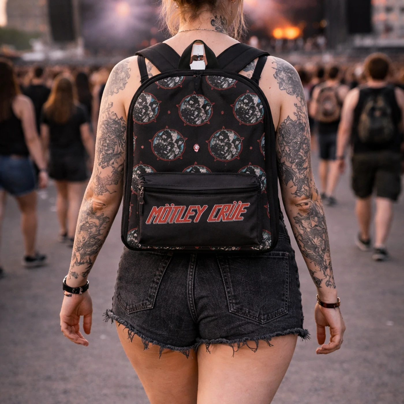 Rocksax Mötley Crüe Backpack - Heavy Metal Power