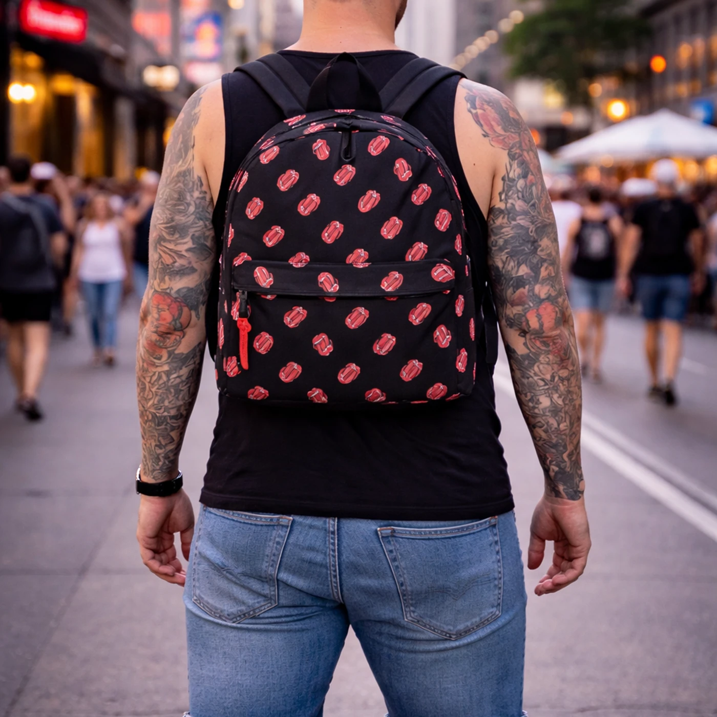 Rocksax The Rolling Stones Backpack - Tongue All Over Print
