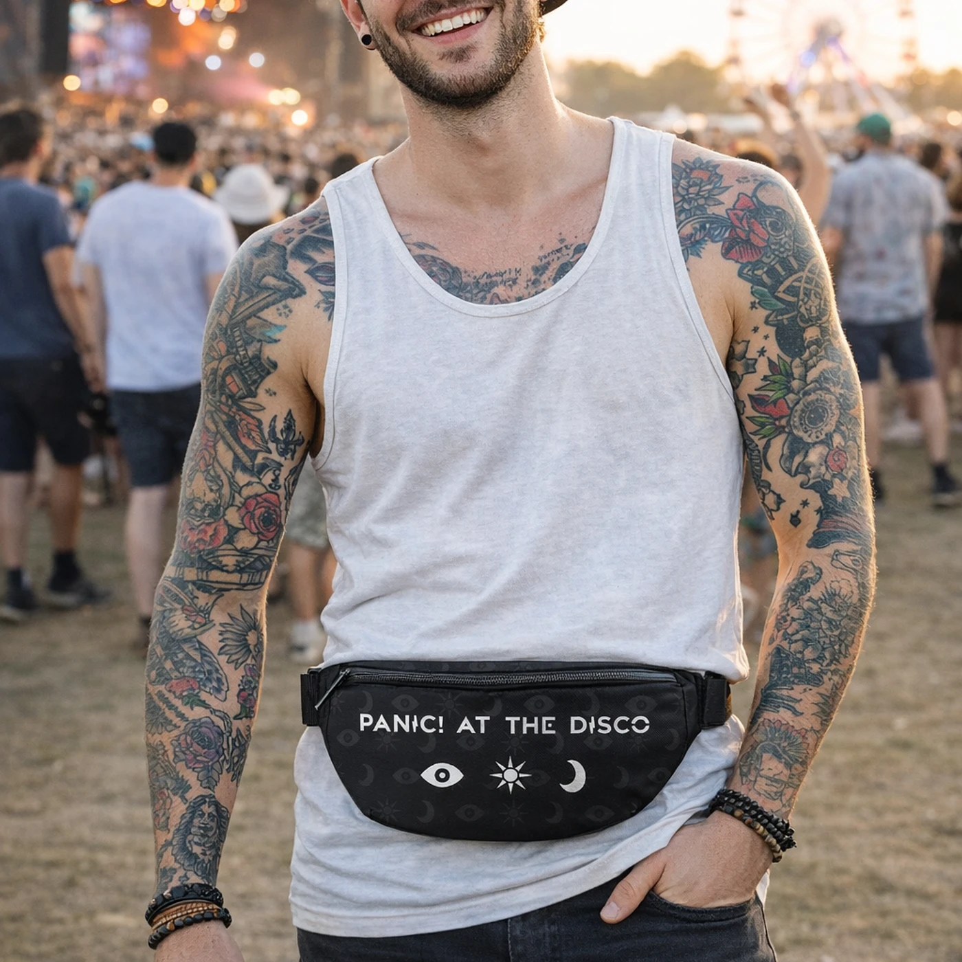 Rocksax Panic! At The Disco Bum Bag - 3 Icons