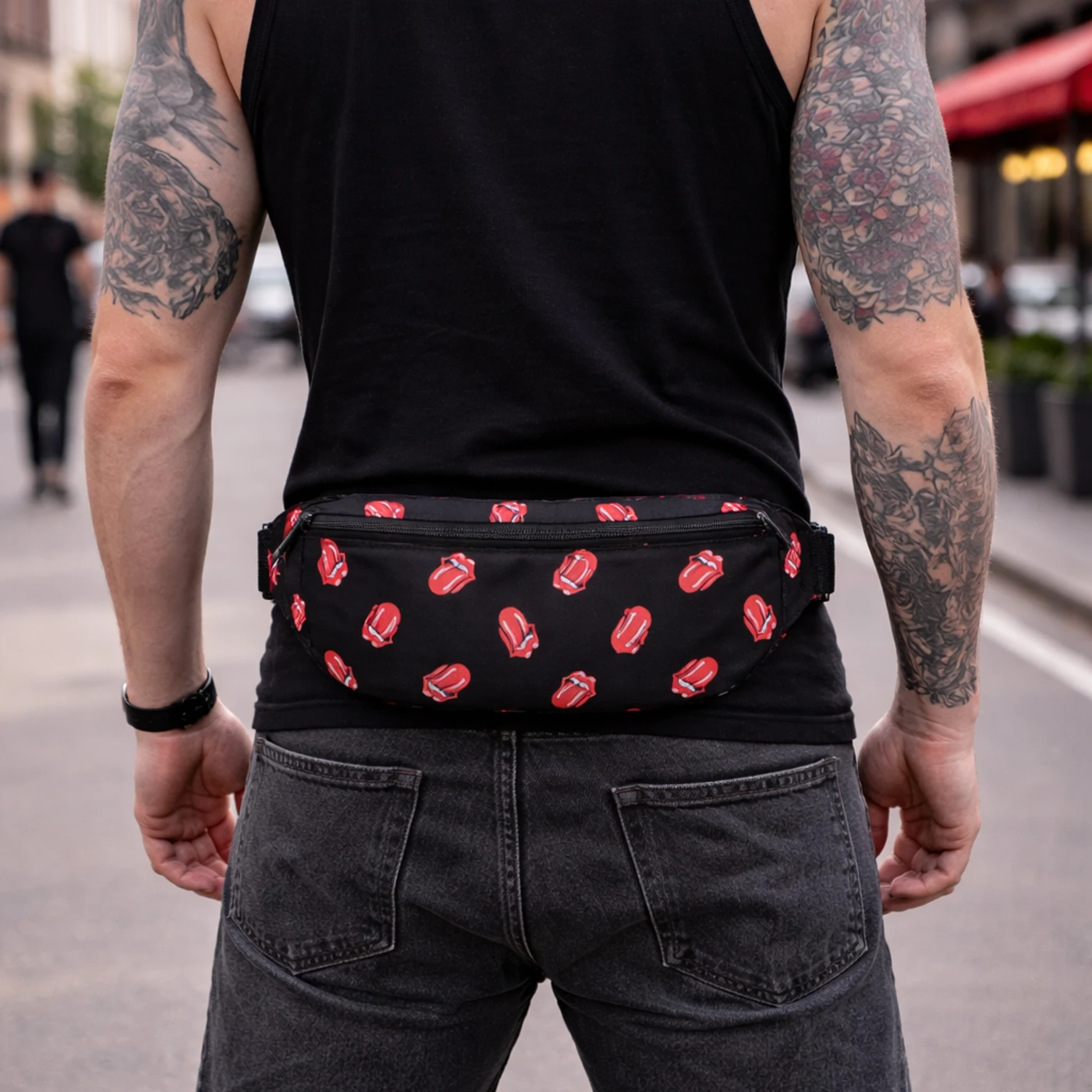 Rocksax The Rolling Stones Bum Bag Tongue All Over Print