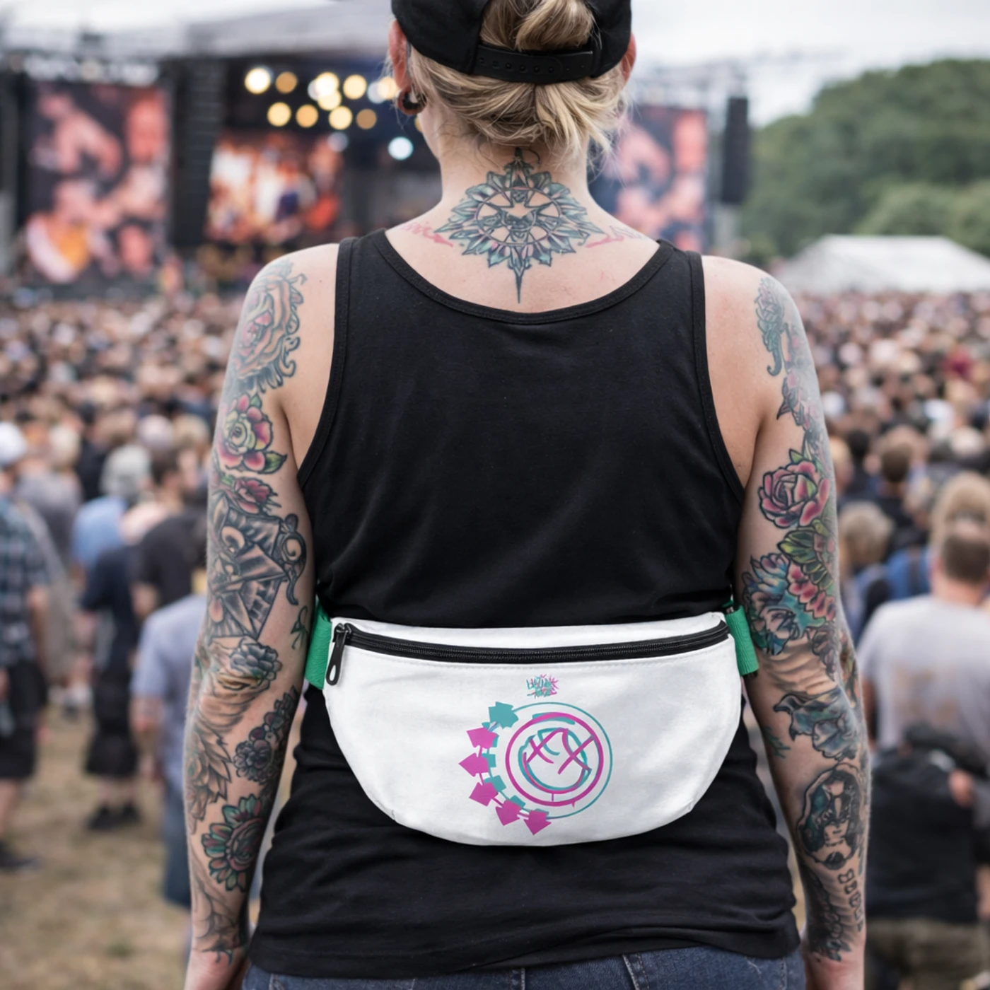 Rocksax blink-182 Bum Bag (Fanny pack) - Smile White