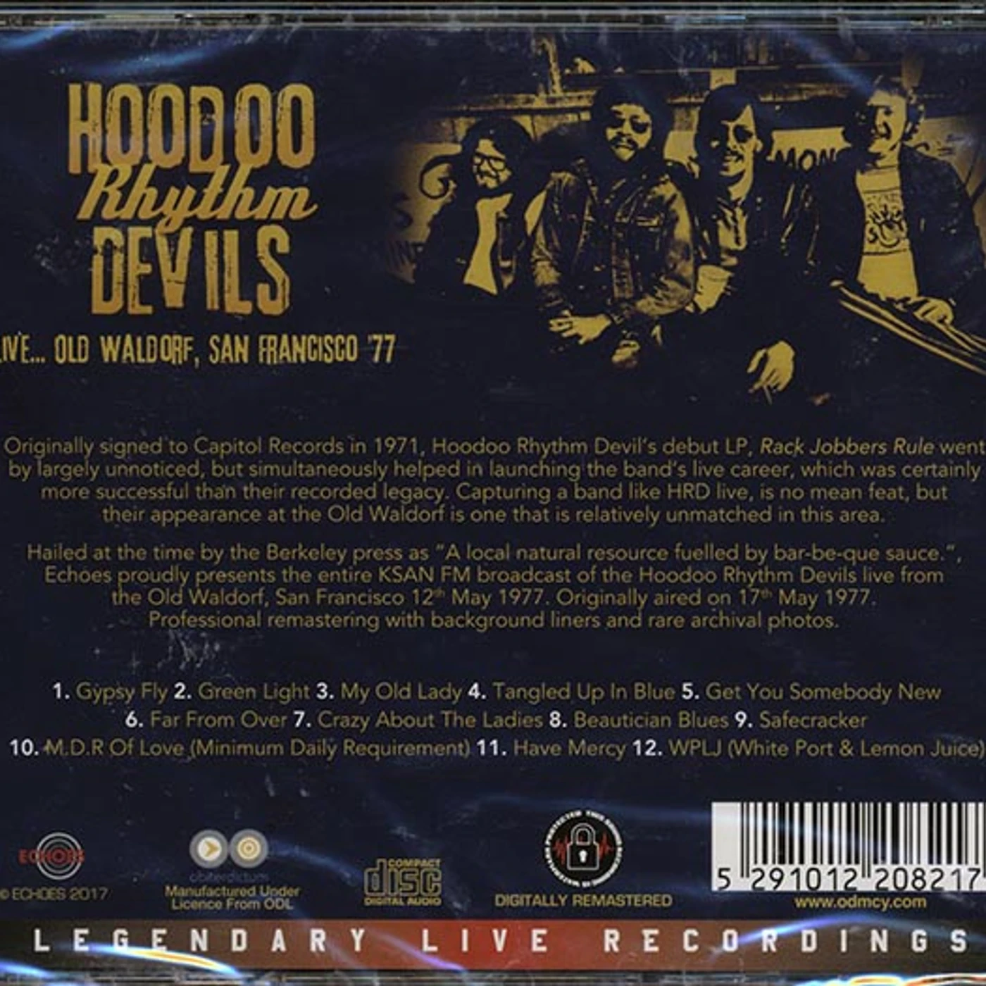 Hoodoo Rhythm Devils  CD -  Live Old Waldorf, San Francisco '77 (remastered)