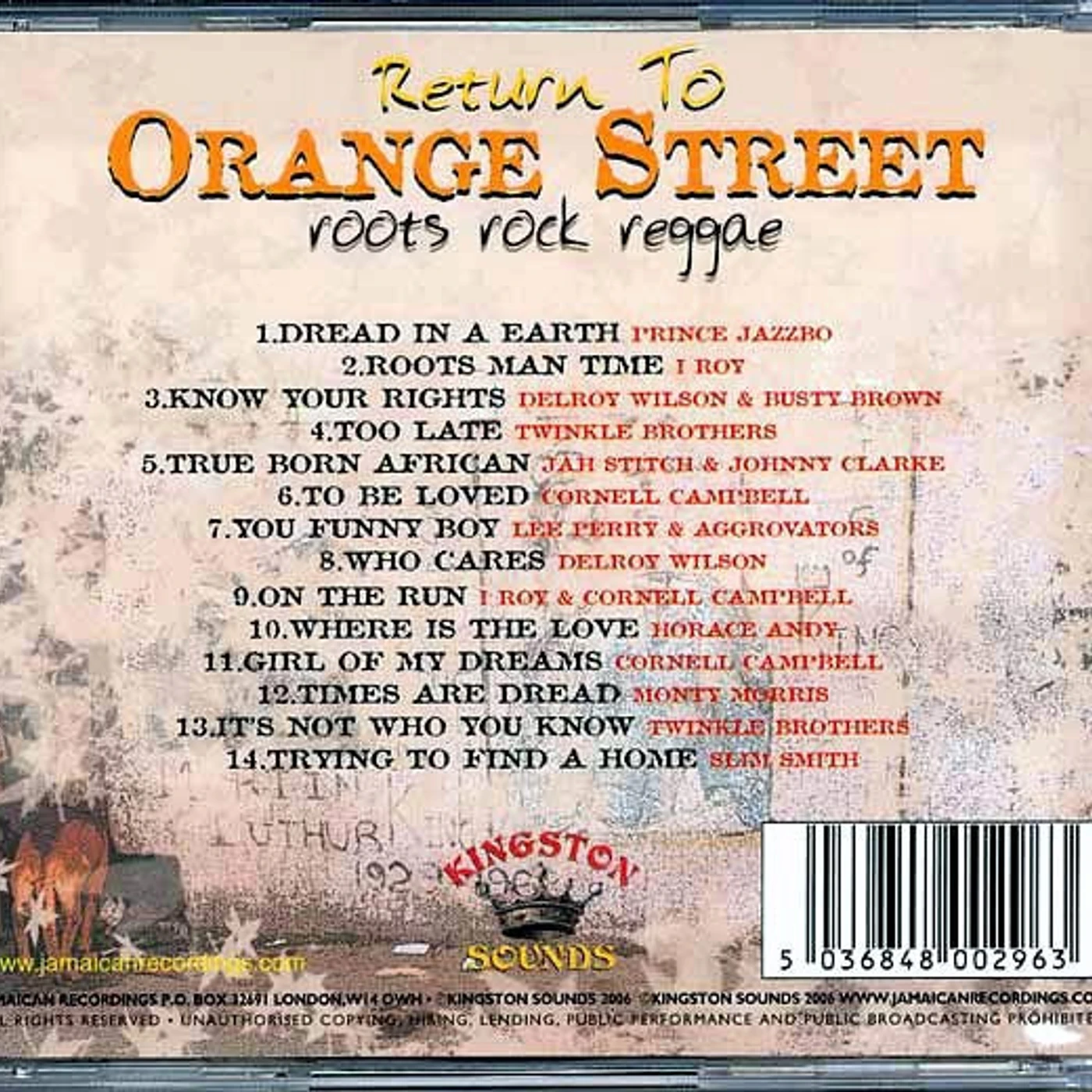 The Twinkle Brothers, I Roy, Jah Stitch, Cornell Campbell, Etc.  CD -  Return To Orange Street