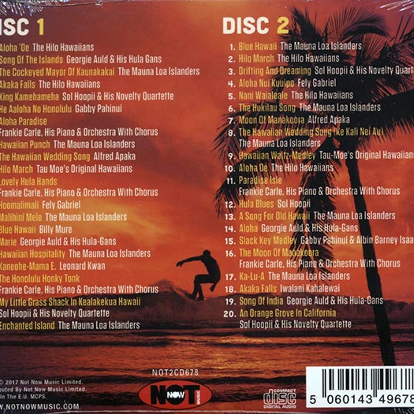 The Hilo Hawaiians, Gabby Pahinui, The Mauna Loa Islanders, Etc.  CD -  Aloha From Hawaii: 40 Hawaiian Favourites (40 tracks) (2xCD) (deluxe 3 fold digipak)
