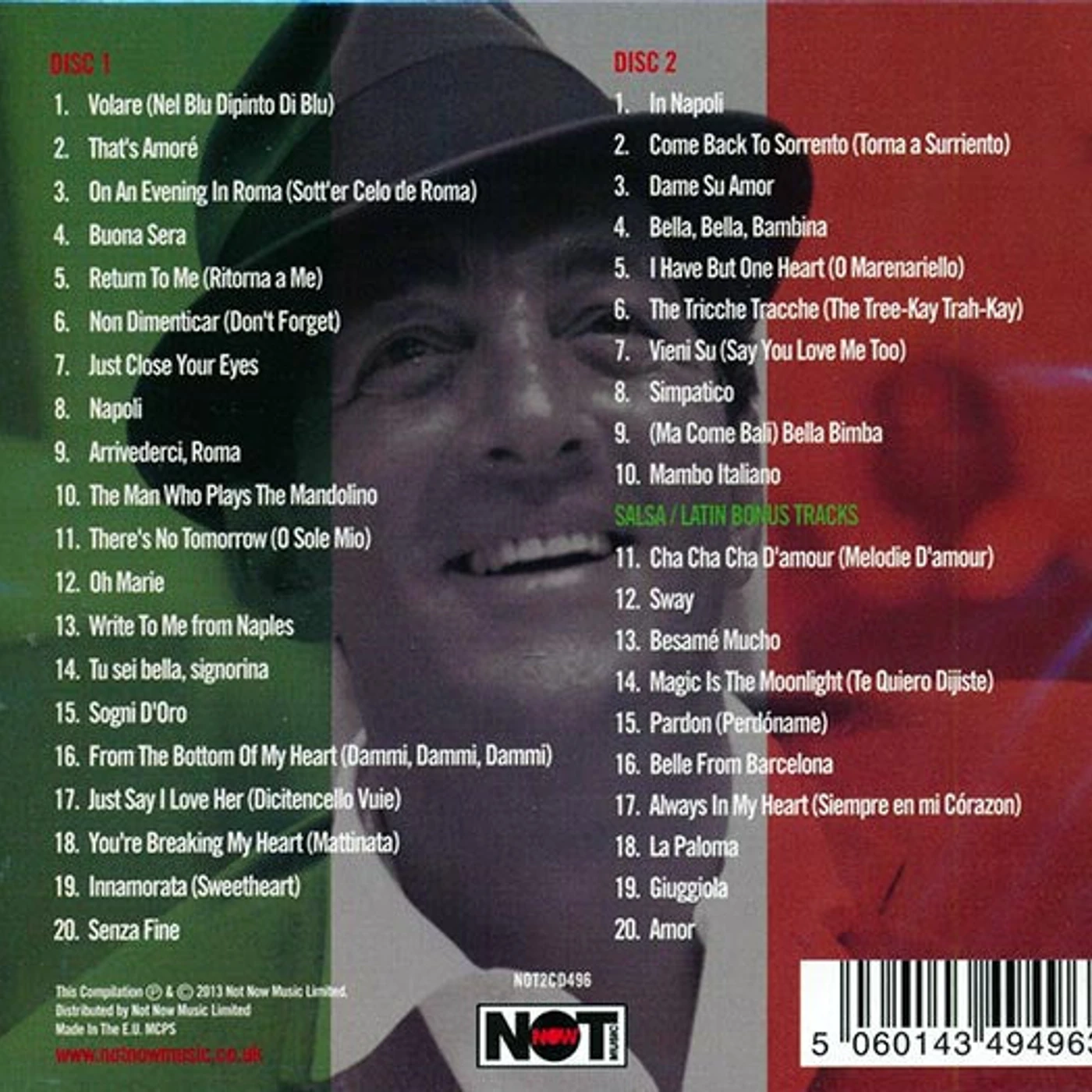 Dean Martin  CD -  Italian Love Songs (40 tracks) (2xCD)