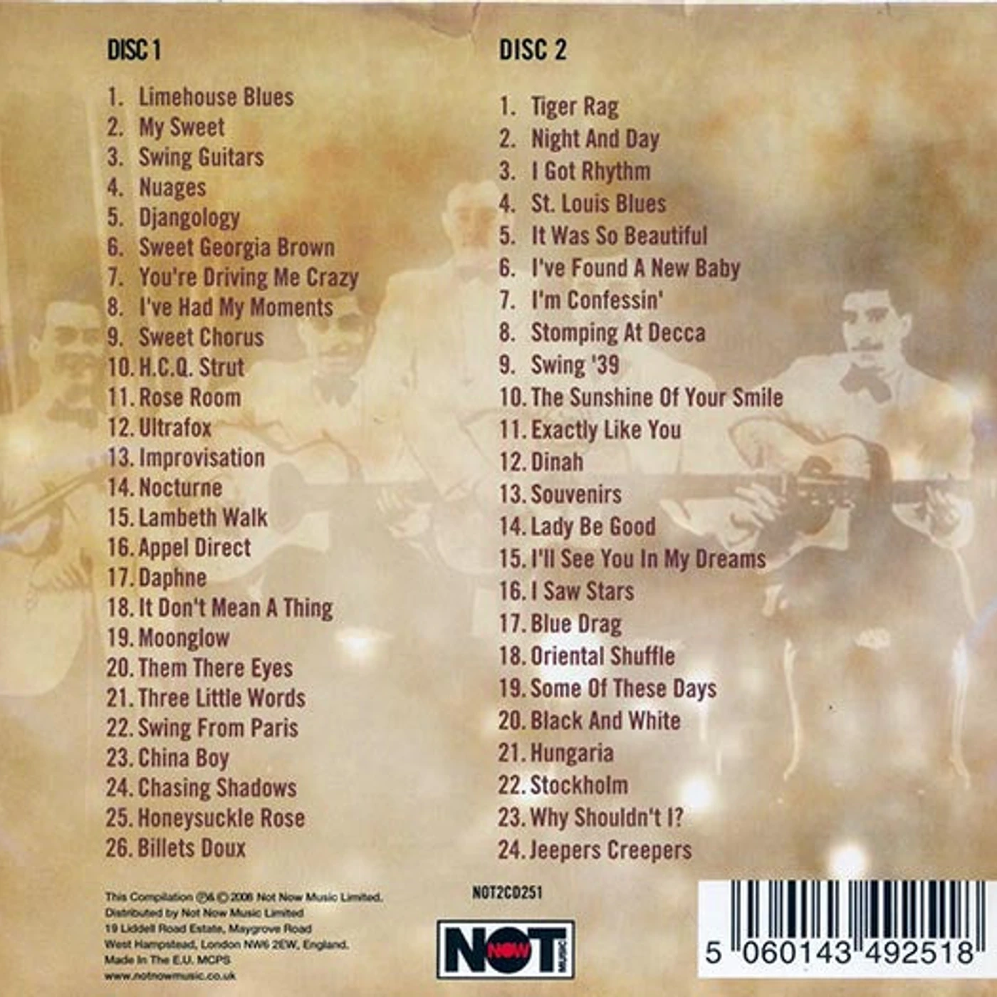 Django Reinhardt & Stephane Grappelli  CD -  The Ultimate Collection (50 tracks) (2xCD)