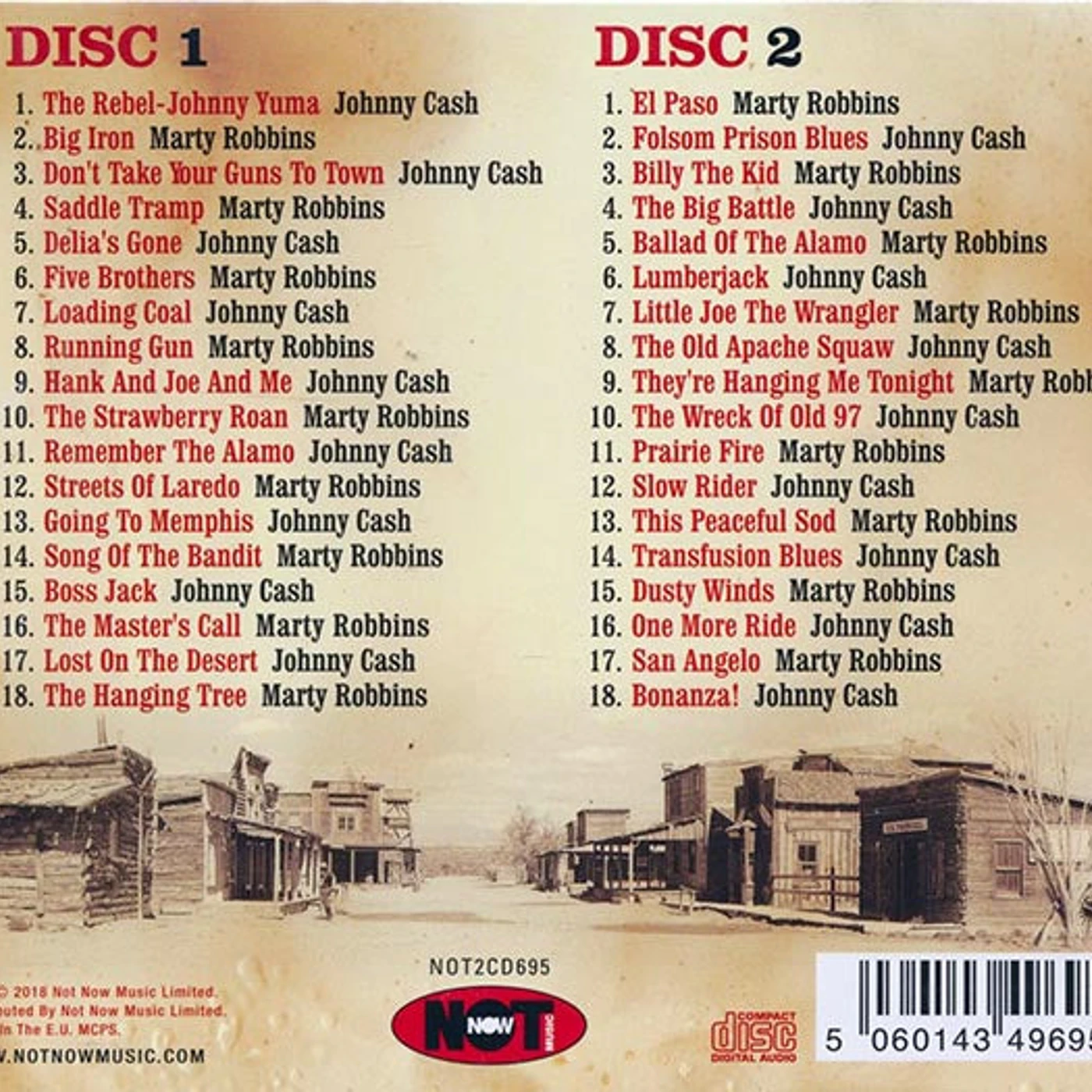 Johnny Cash, Marty Robbins  CD -  Gunfighter Ballads (36 tracks) (2xCD)