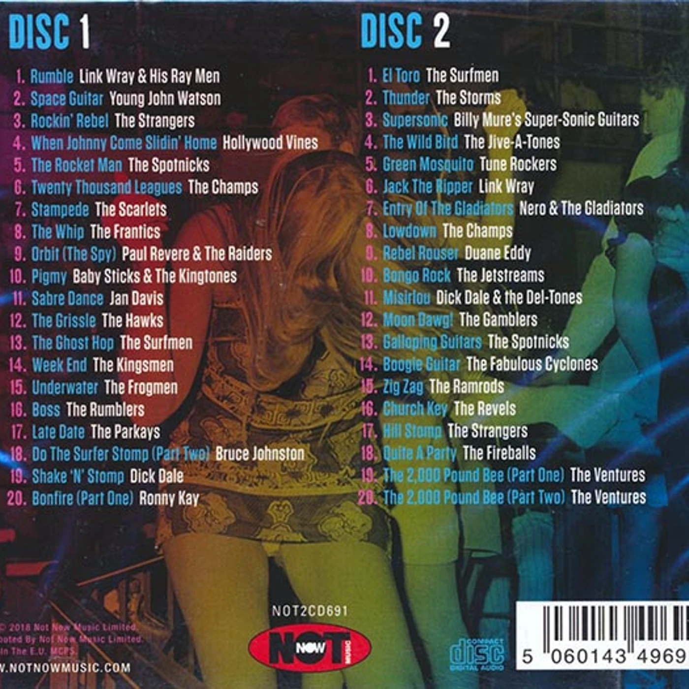 Link Wray, The Surfman, Dick Dale, The Ventures, Etc.  CD -  Rumble: 40 Raucous Guitar & Sax Instrumentals (40 tracks) (2xCD)