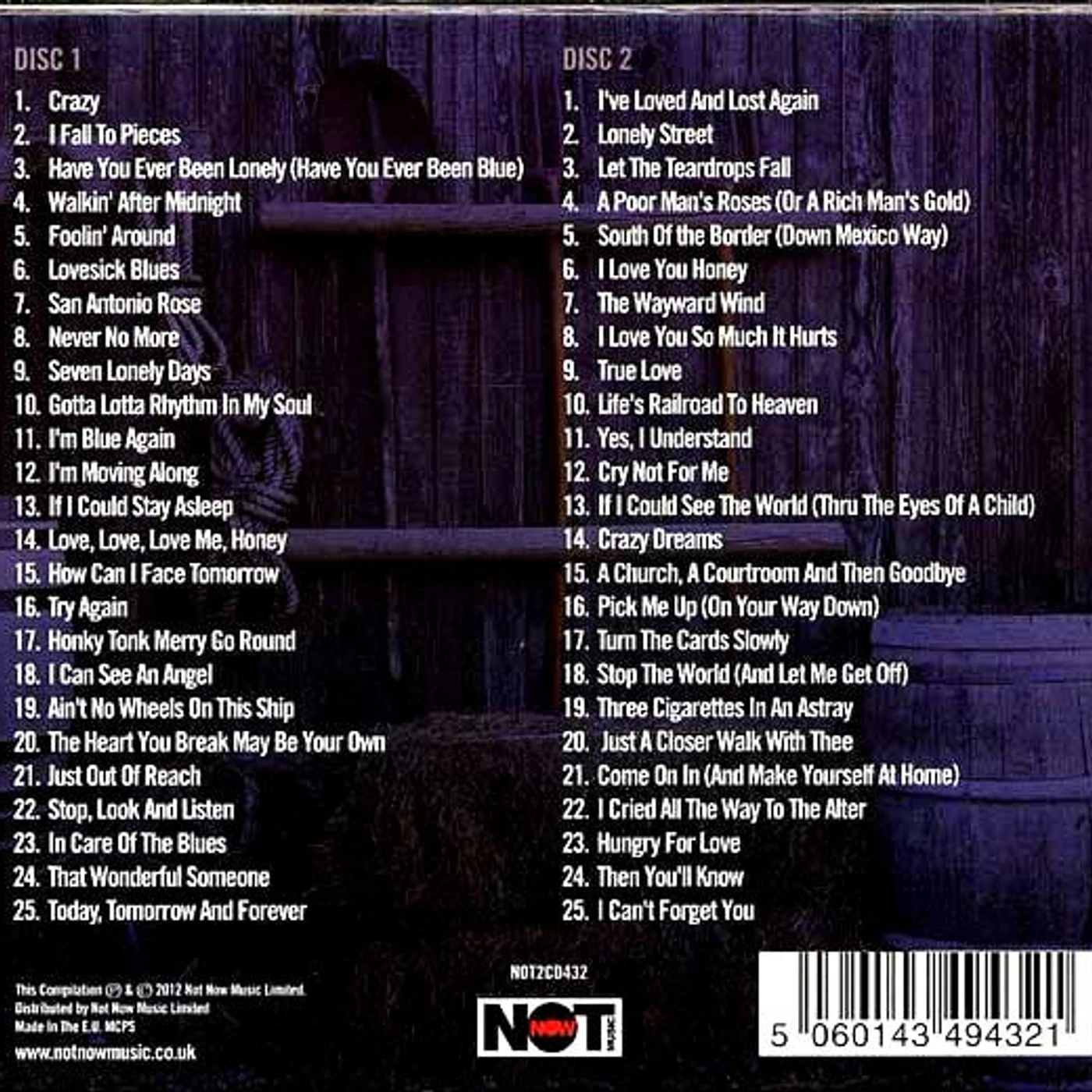 Patsy Cline  CD -  Crazy (50 tracks) (2xCD)