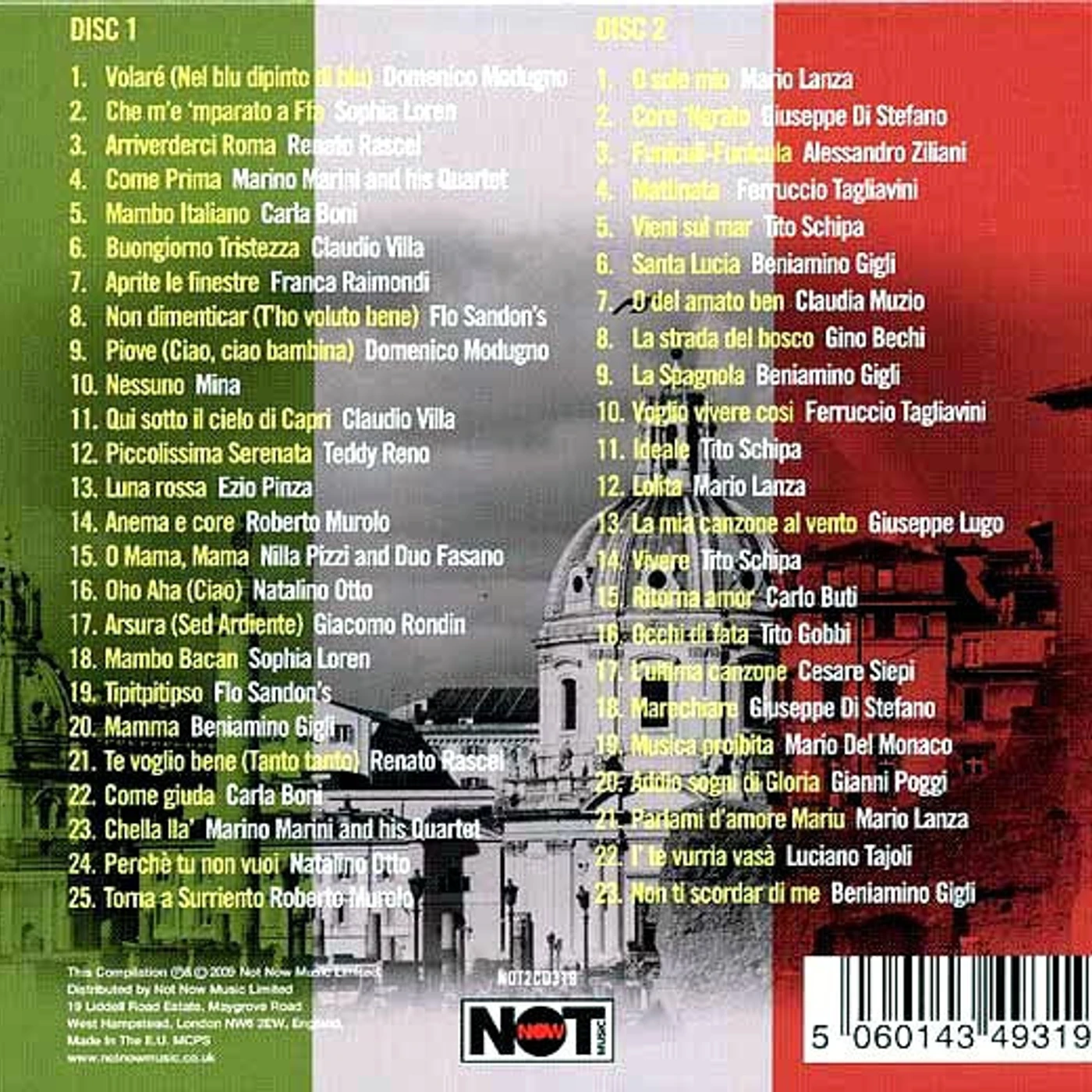 Various  CD -  Cafe Roma: 48 Original Italian Classics (48 tracks) (2xCD)