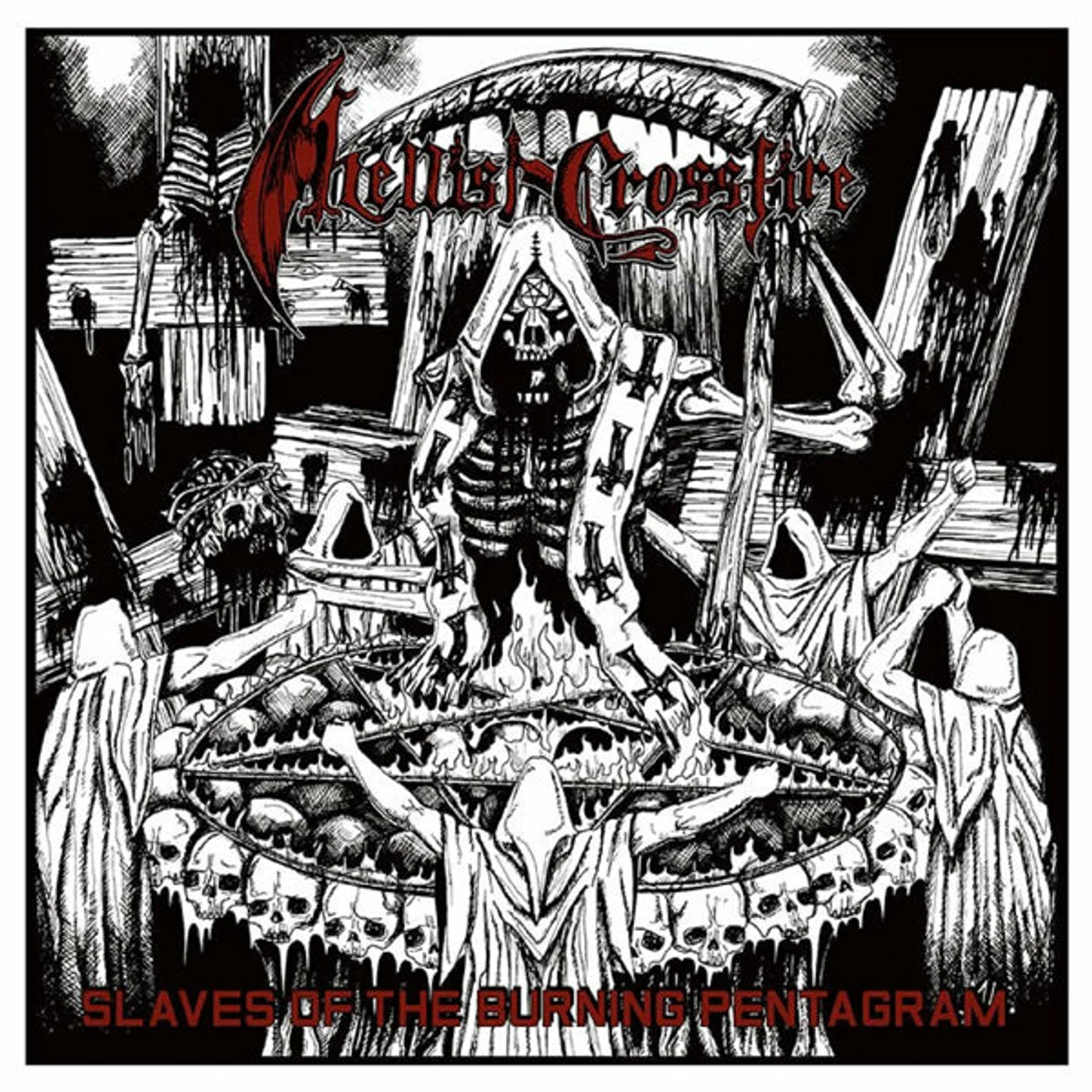Hellish Crossfire LP - Slaves Of The Burning Pentagram (Black Vinyl)