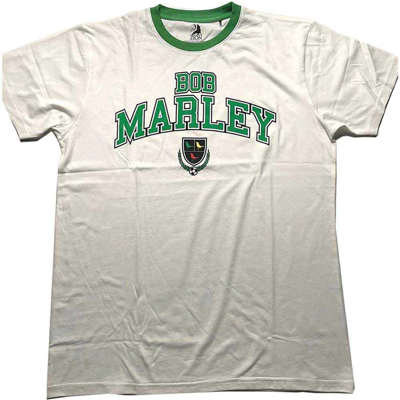 Bob Marley T Shirt - Collegiate Crest Ringer