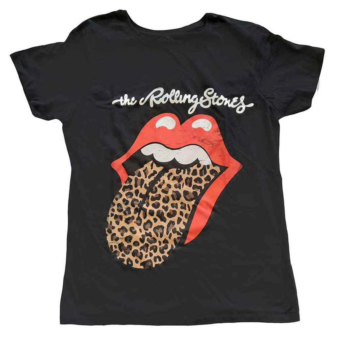 The Rolling Stones Woman's T Shirt - Leopard Print Tongue