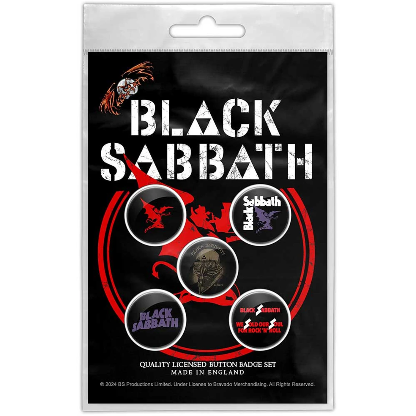 Black Sabbath Metal Items Plastic Pin Badge - Red Devil