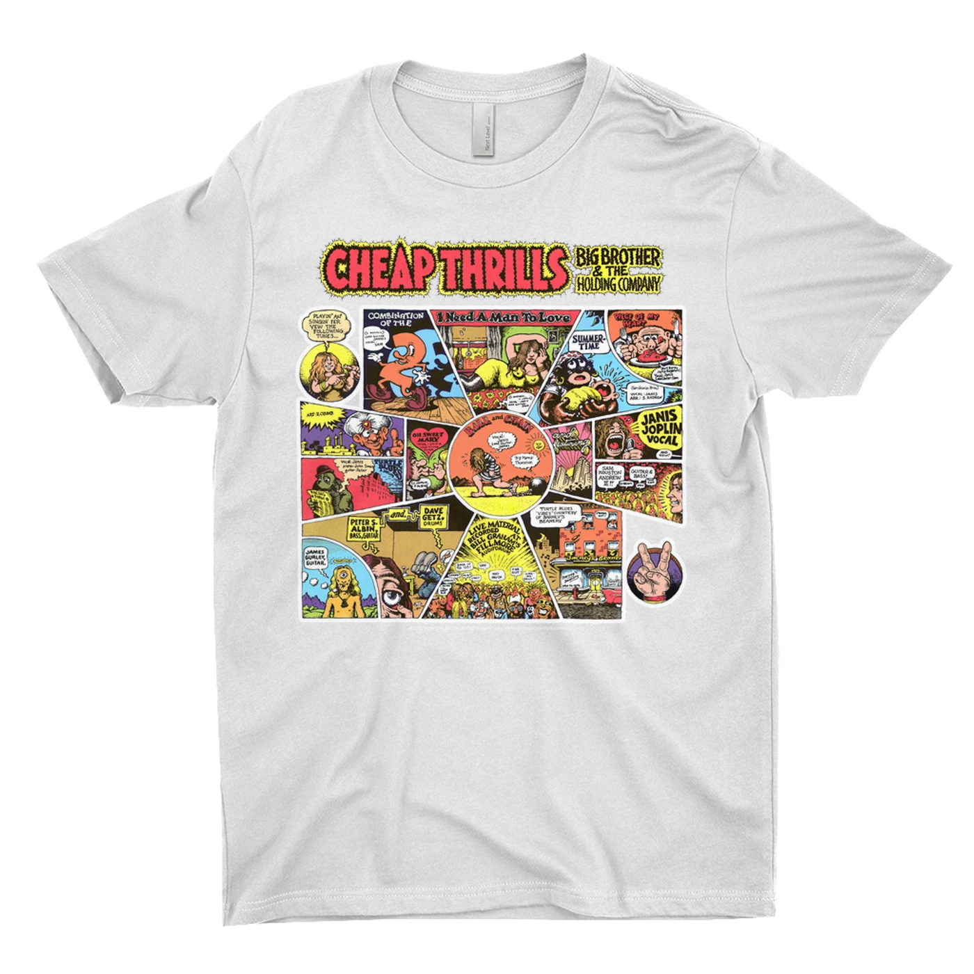Big Brother & The Holding Company T-Shirt | Cheap Thrills In Black Background Big Brother And The Holding Company Shirt