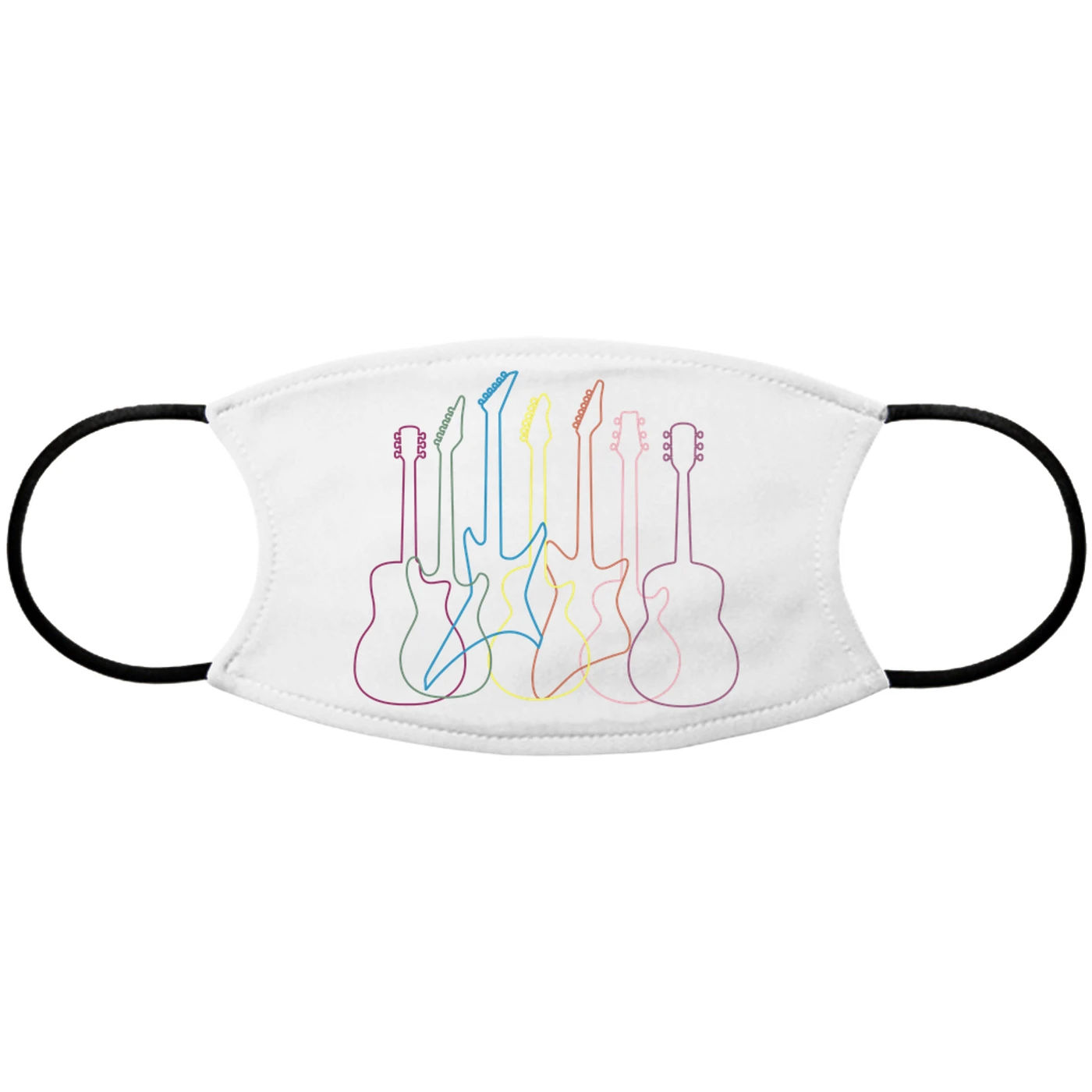 Merchbar Music Life Face Mask | Spectrum Guitar Shapes Merchbar Music Life Face Mask