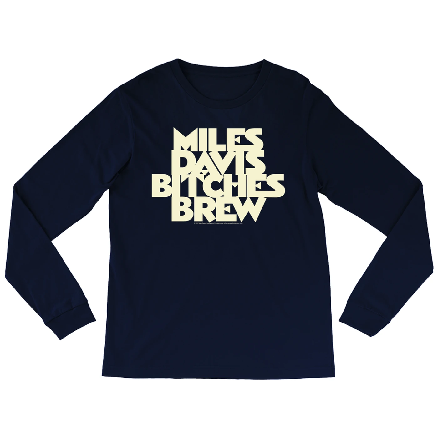 Miles Davis Long Sleeve Shirt | Bitches Brew White Logo Miles Davis Shirt