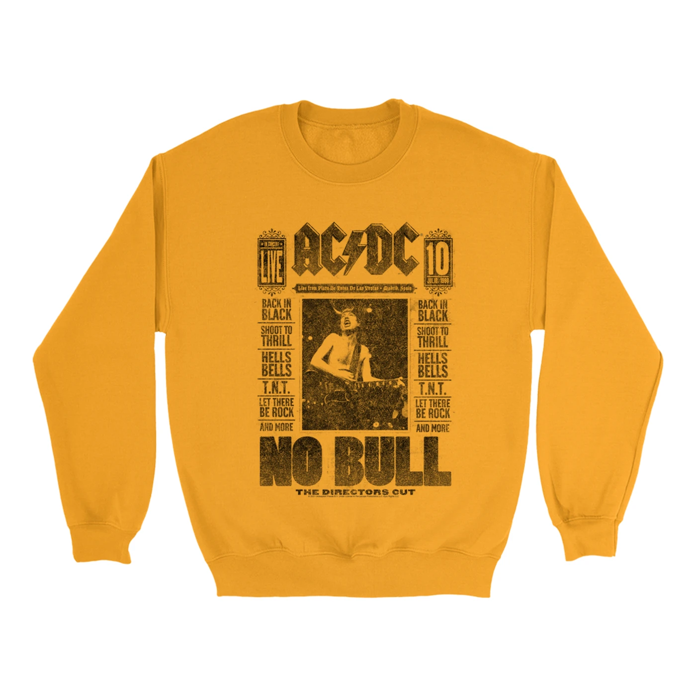 AC/DC Bright Colored Sweatshirt | No Bull Album Cover Design Distressed ACDC Sweatshirt