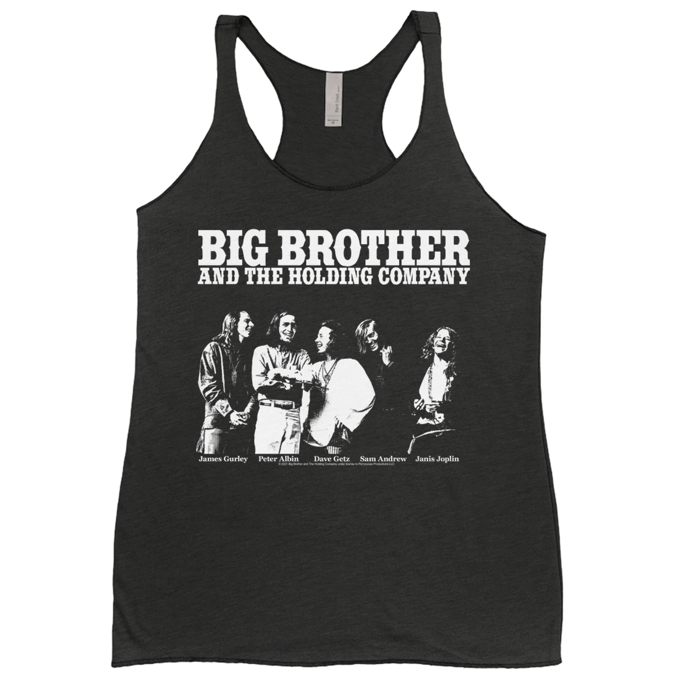 Big Brother & The Holding Company Big Brother and The Holding Co. Ladies' Tank Top | Featuring Janis Joplin Black and White Photo Big Brother and The Holding Co. Shirt (Merchbar Exclusive)