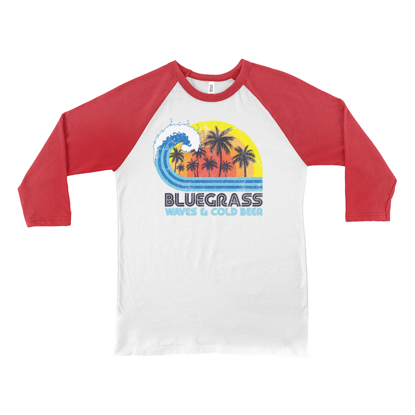 Music Life - Bluegrass Merchbar Music Life 3/4 Sleeve Baseball Tee | Bluegrass, Waves & Beer Merchbar Music Life Shirt