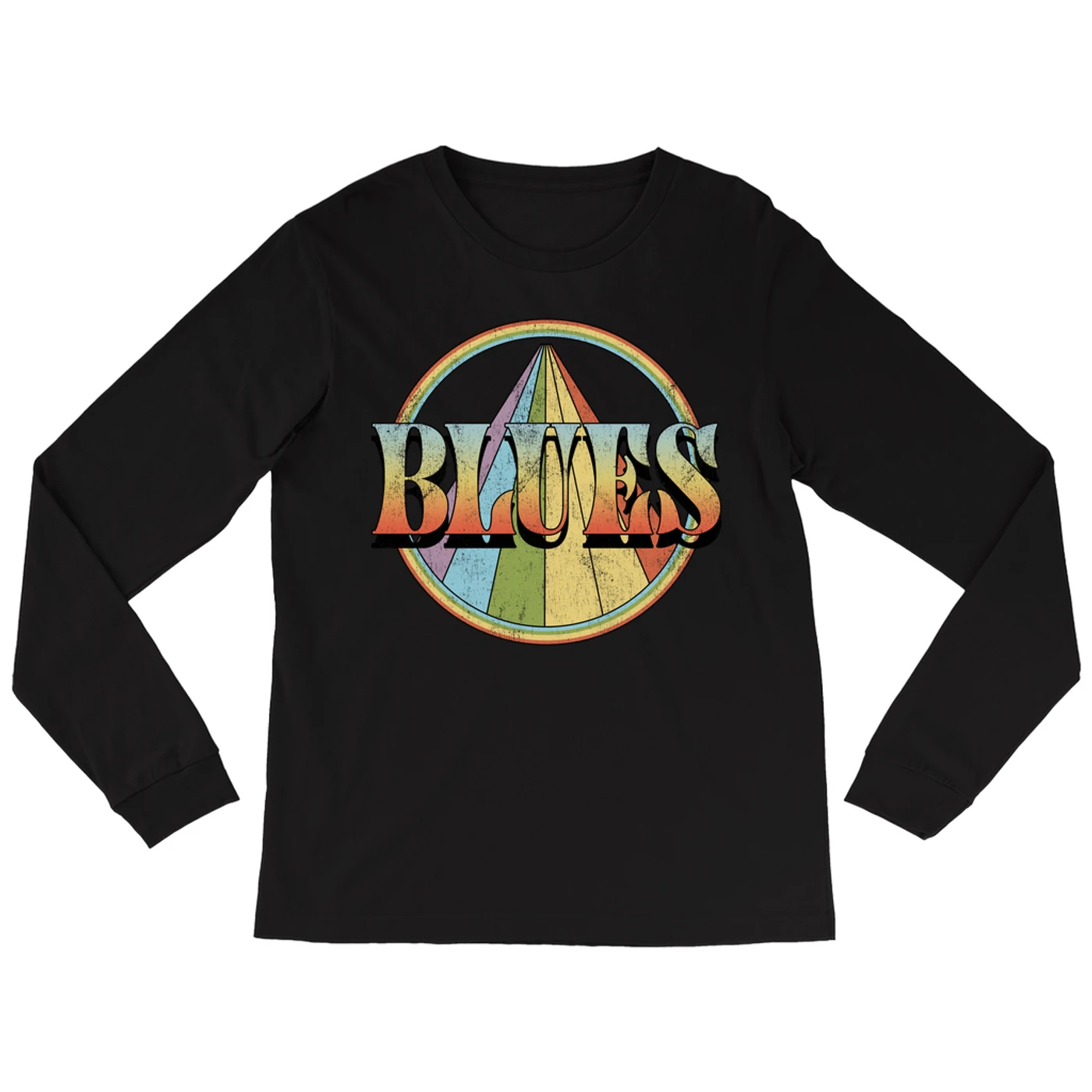 Music Life - Blues Merchbar Music Life Long Sleeve Shirt | Retro Blues Distressed Merchbar Music Life Shirt