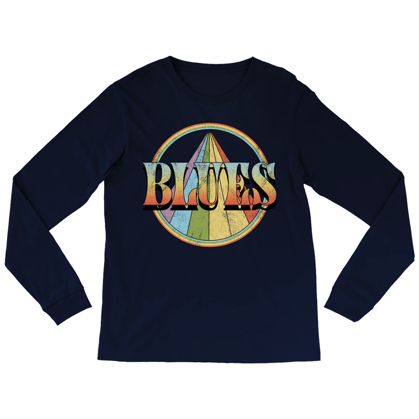 Music Life - Blues Merchbar Music Life Long Sleeve Shirt | Retro Blues Distressed Merchbar Music Life Shirt