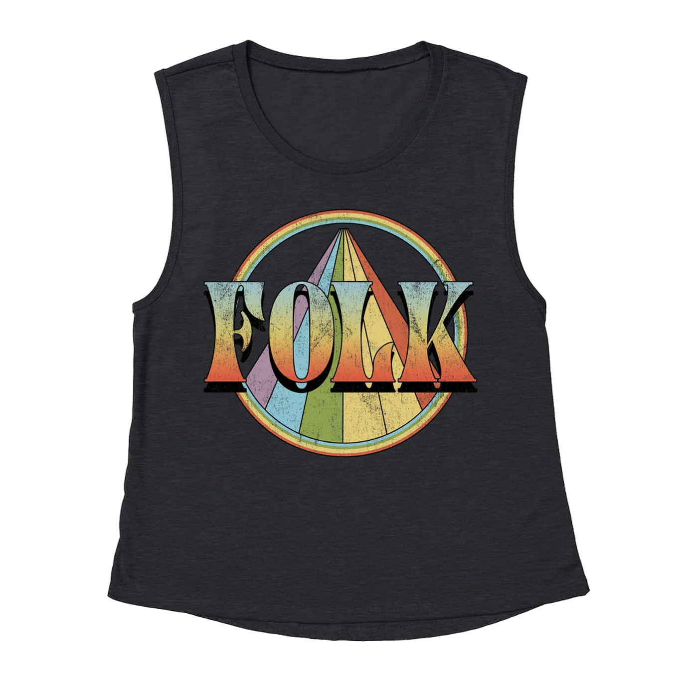 Music Life - Folk Merchbar Music Life Muscle Tank | Retro Folk Distressed Merchbar Music Life Tank Top