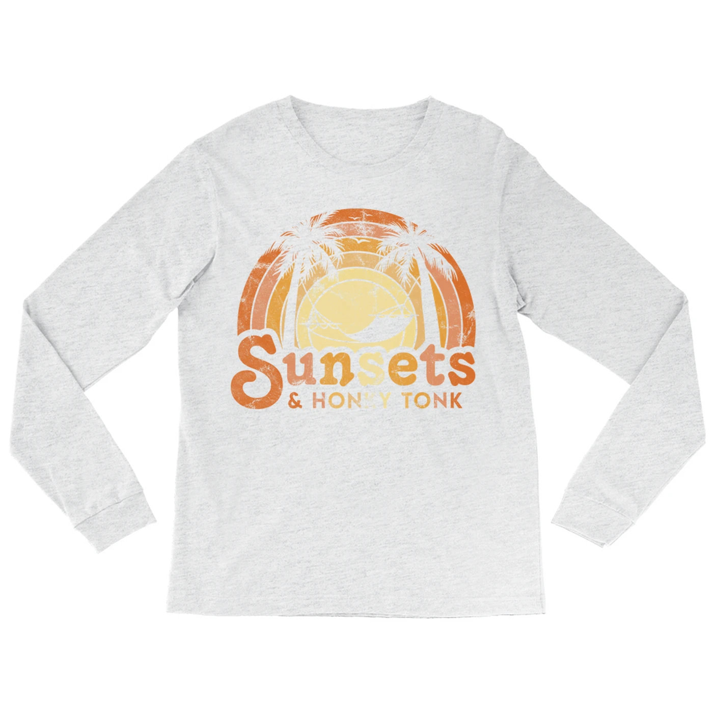 Music Life - Honky Tonk Merchbar Music Life Long Sleeve Shirt | Sunsets & Honky Tonk Distressed Merchbar Music Life Shirt