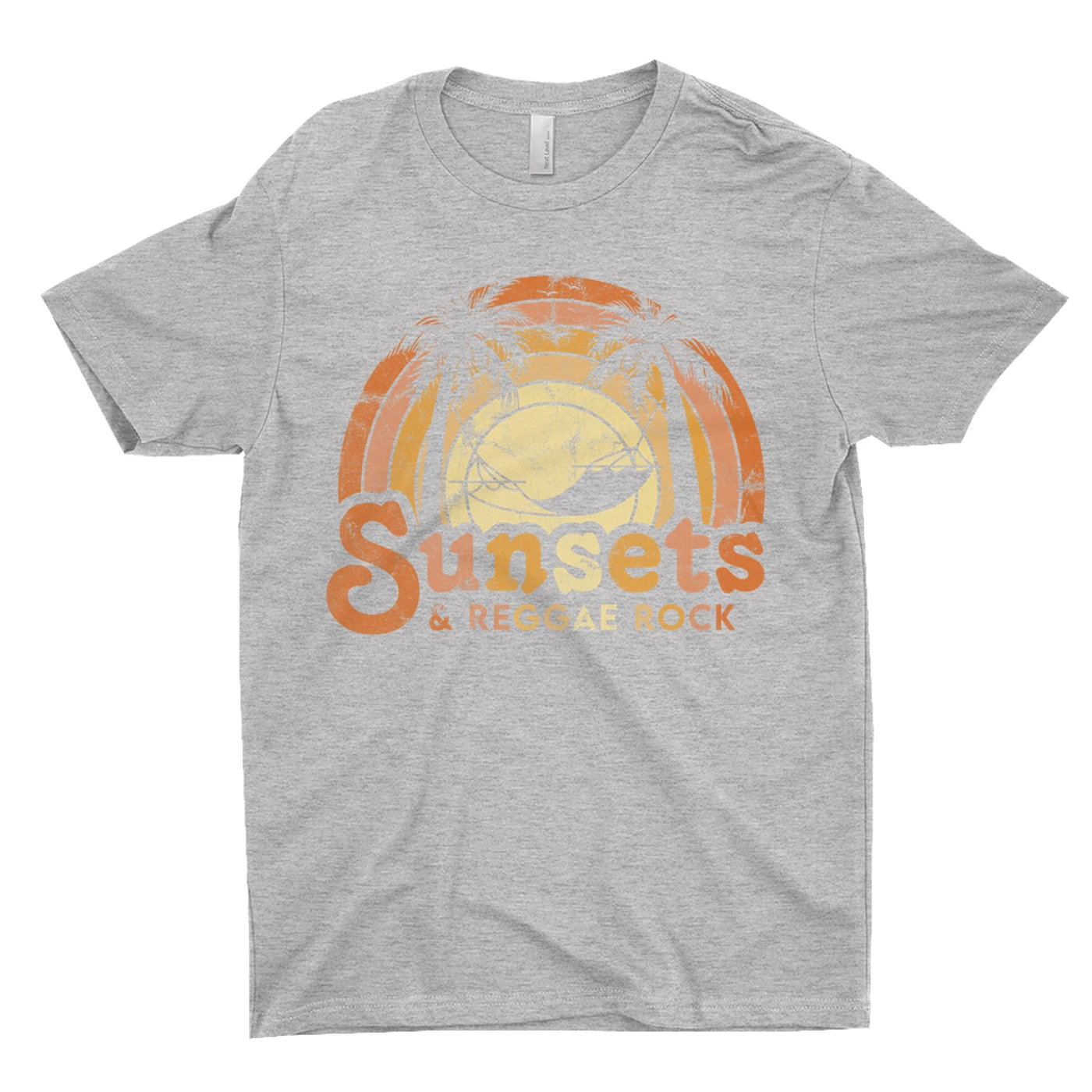 Merchbar Music Life T-Shirt | Sunsets & Music Life - Reggae Rock Distressed Merchbar Music Life Shirt