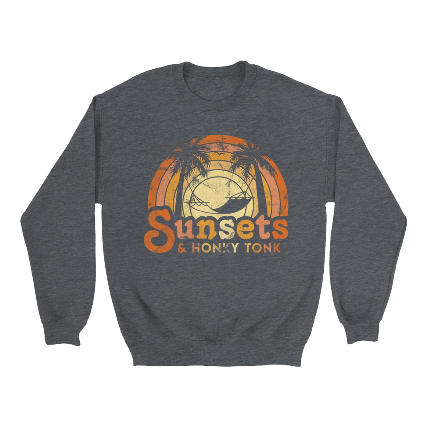 Music Life - Honky Tonk Merchbar Music Life Sweatshirt | Sunsets & Honky Tonk Distressed Merchbar Music Life Sweatshirt