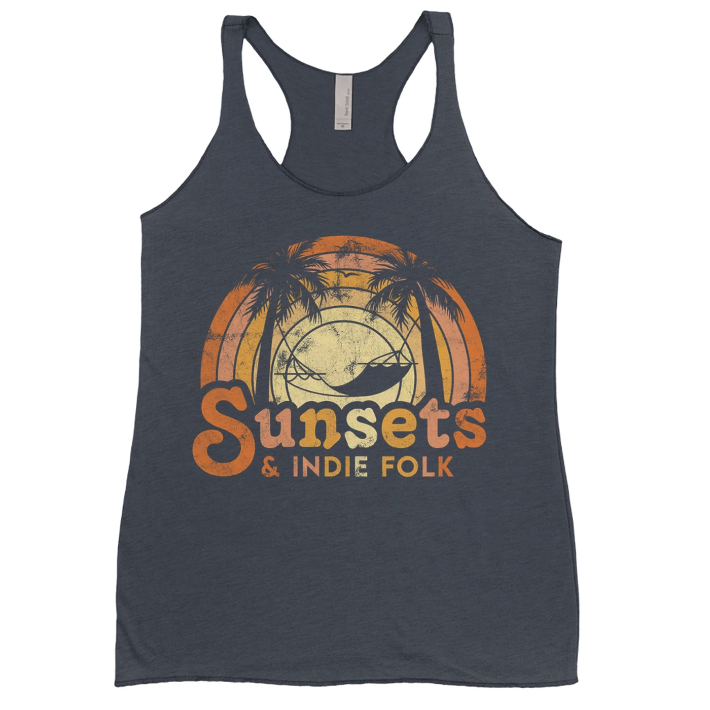 Music Life - Folk Merchbar Music Life Ladies' Tank Top | Sunsets & Indie Folk Distressed Merchbar Music Life Shirt
