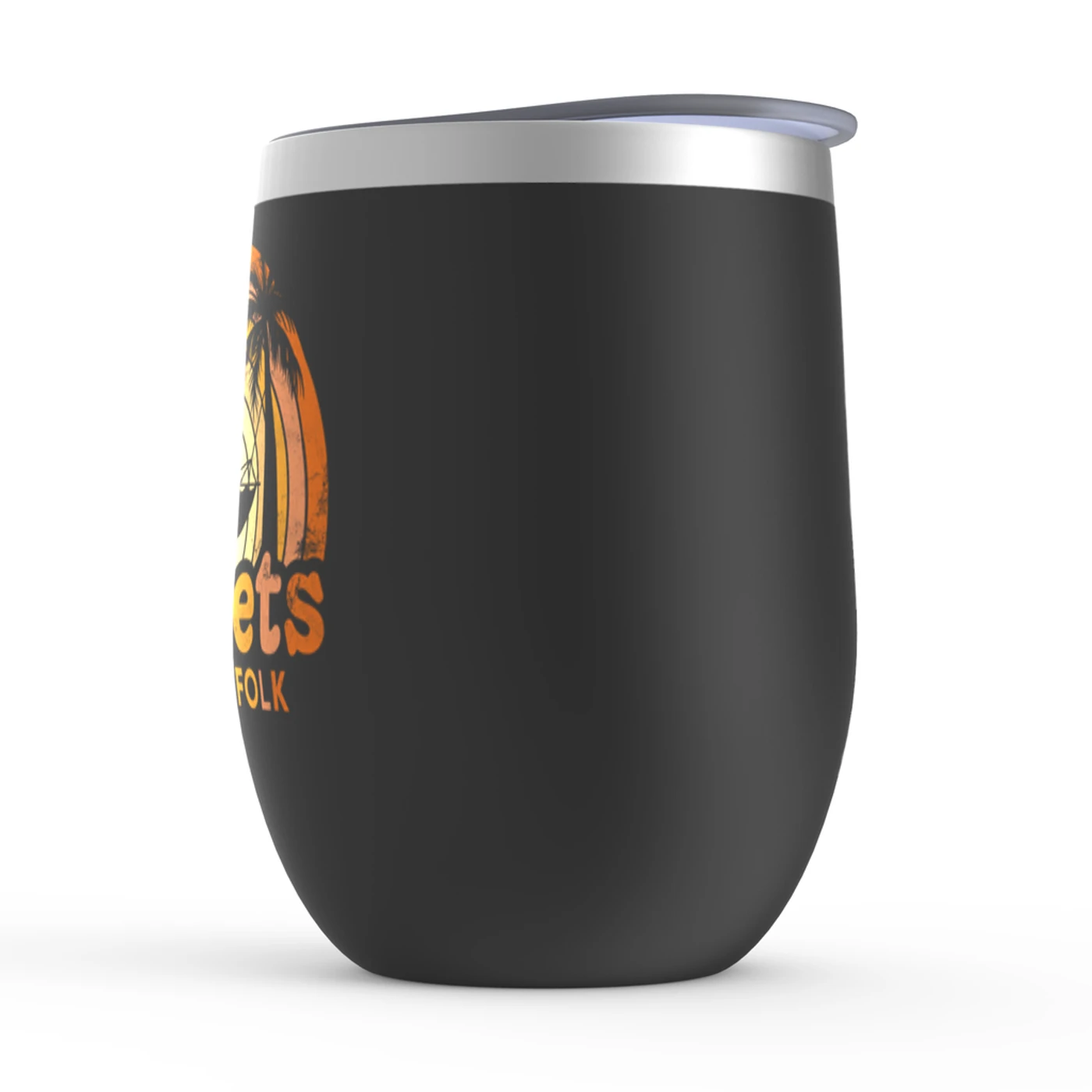 Music Life - Folk Merchbar Music Life Wine Tumbler | Sunsets & Indie Folk Distressed Merchbar Music Life Stemless Wine Tumbler