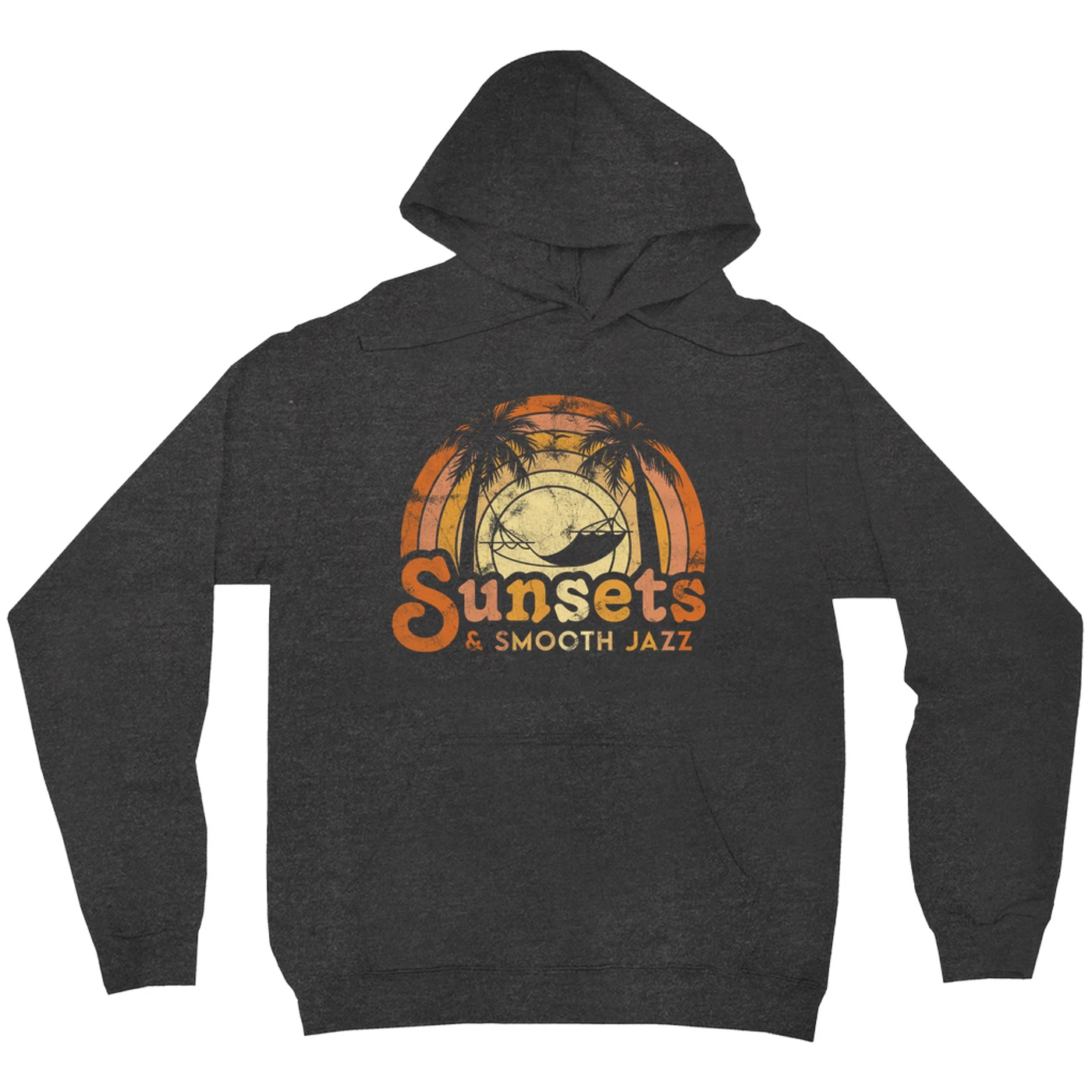 Music Life - Jazz Merchbar Music Life Hoodie | Sunsets & Smooth Jazz Distressed Merchbar Music Life Hoodie