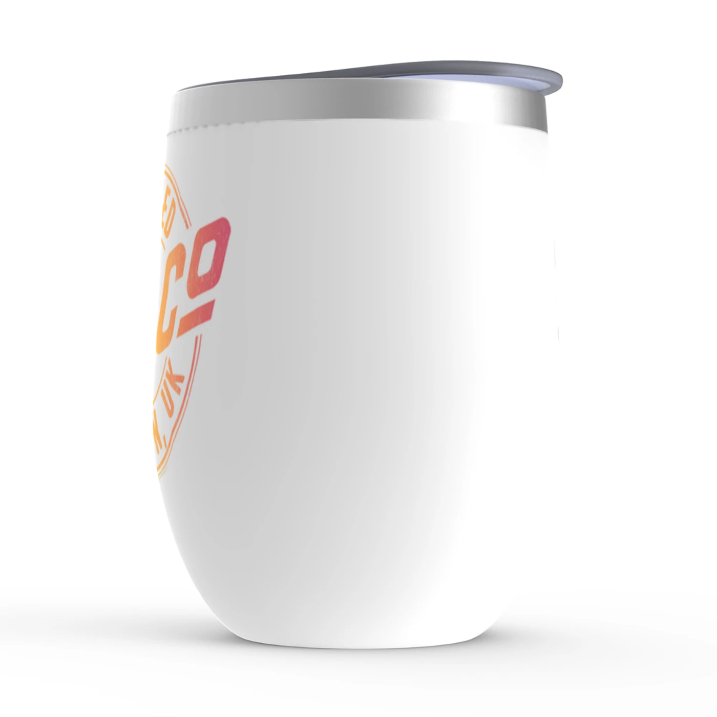 Bad Company Wine Tumbler | Rainbow Ombre Est. 1973 London Logo Bad Company Stemless Wine Tumbler