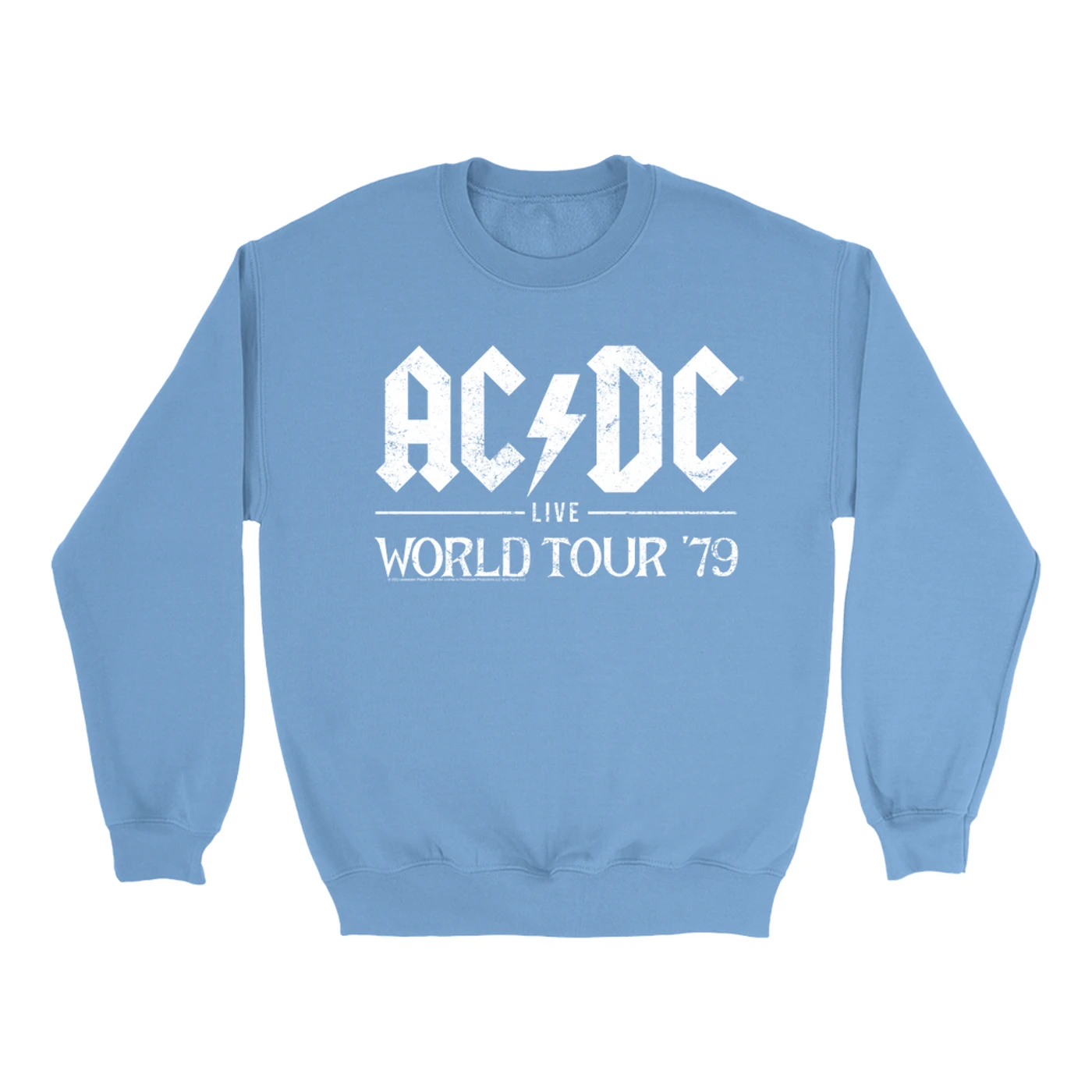 AC/DC Bright Colored Sweatshirt | Live In Concert 1979 Distressed ACDC Sweatshirt