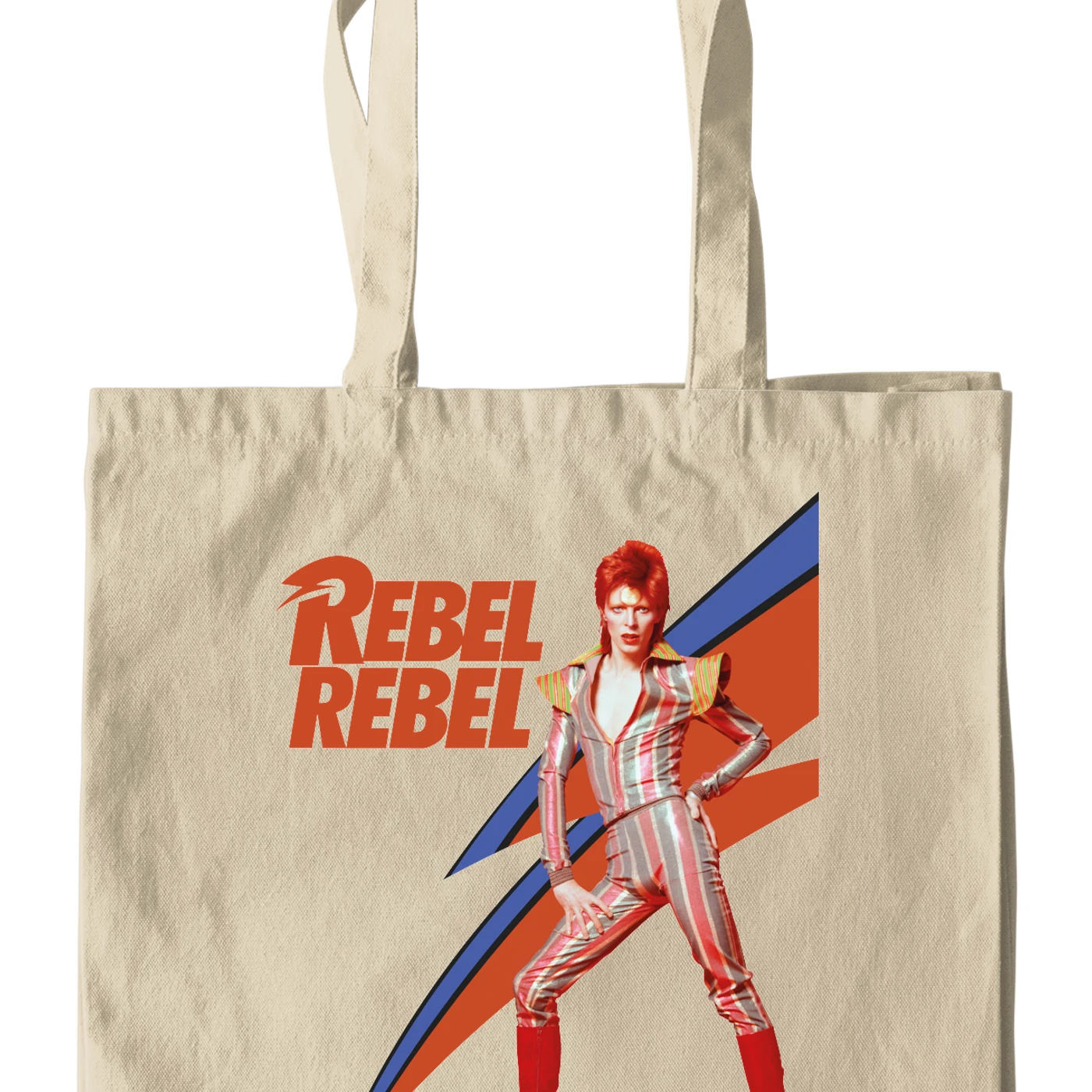 David Bowie Canvas Tote Bag | Rebel Rebel Aladdin Sane Image David Bowie Bag