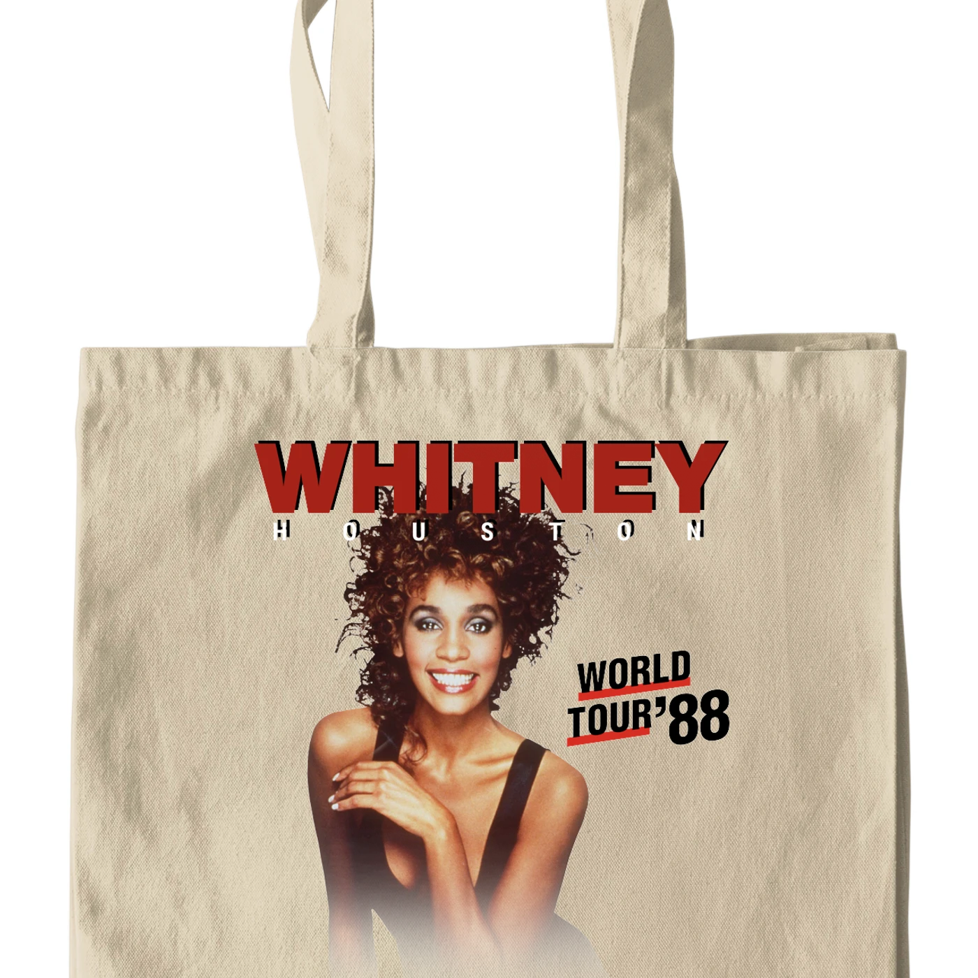 Whitney Houston Canvas Tote Bag | 1988 World Tour Poster Image Whitney Houston Bag (Merchbar Exclusive)