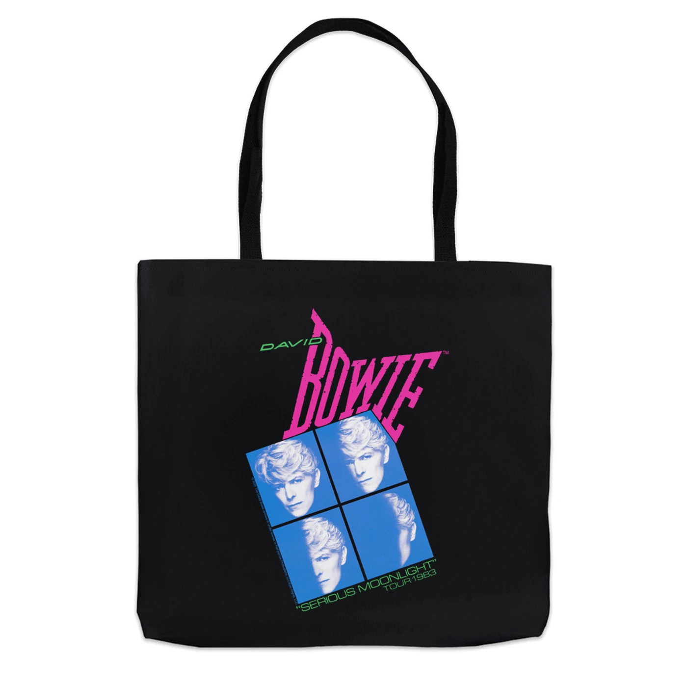 David Bowie Tote Bag | Neon Serious Moonlight Tour David Bowie Bag (Merchbar Exclusive)