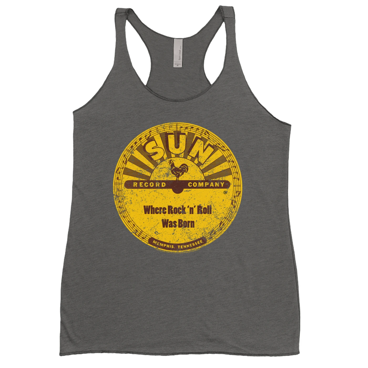 Sun Records Ladies' Tank Top | Where Rock N' Roll Was Born Label Distressed Sun Records Shirt