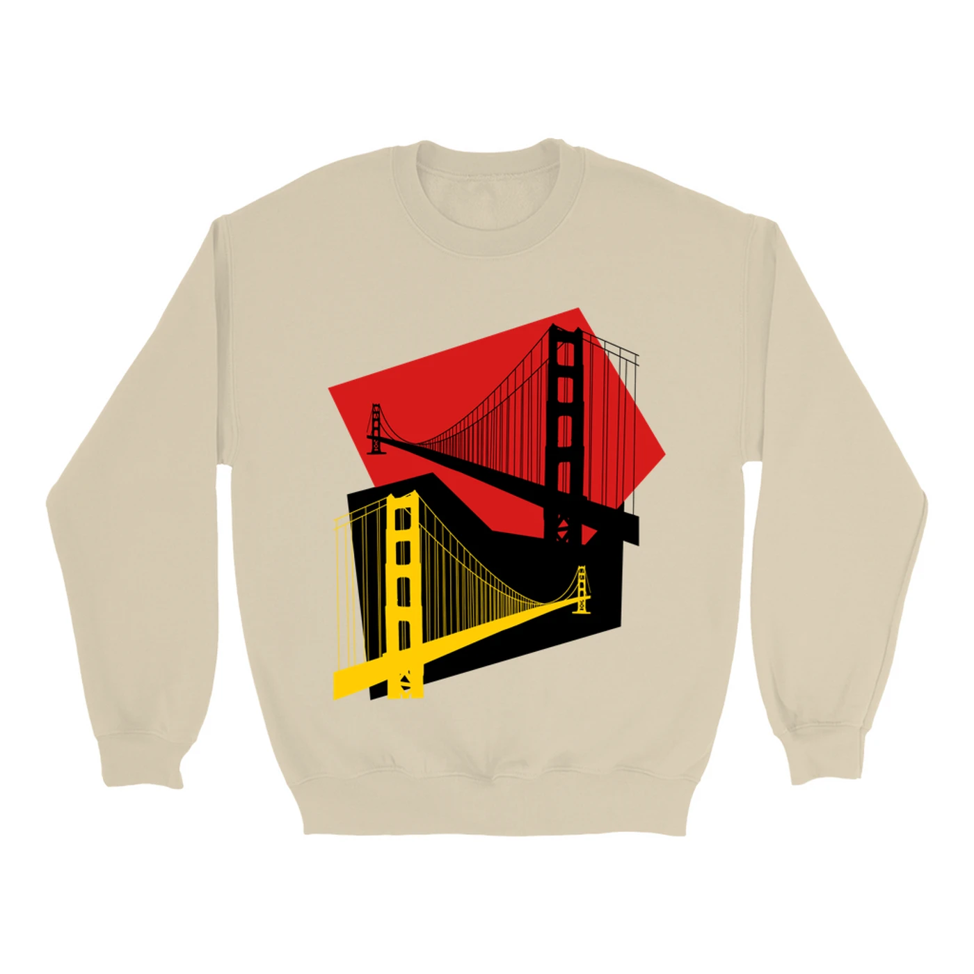 Merchbar Famous Landmarks Sweatshirt | Golden Gate Bridge Abstract Merchbar Famous Landmarks Shirt
