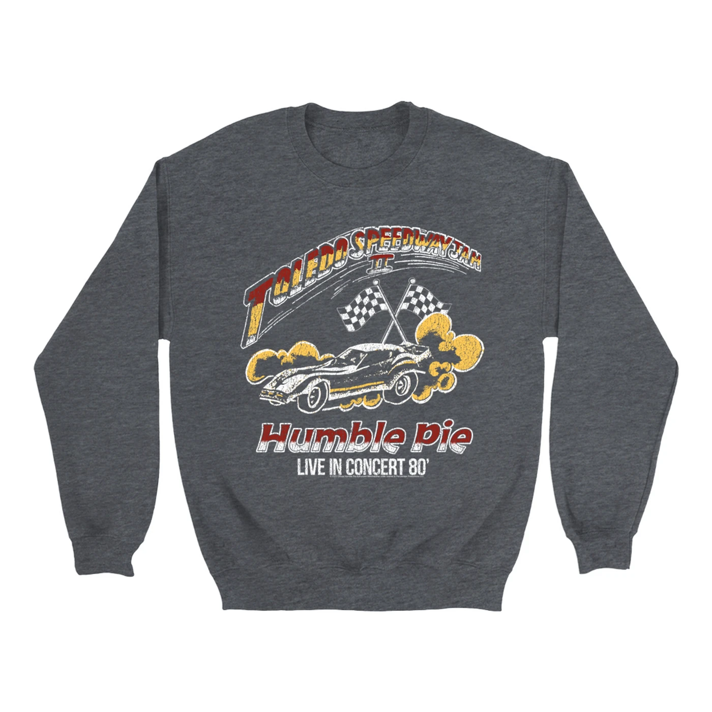 Humble Pie Sweatshirt | Toledo Speedway Jam II 1980 Distressed (Merchbar Exclusive) Humble Pie Sweatshirt