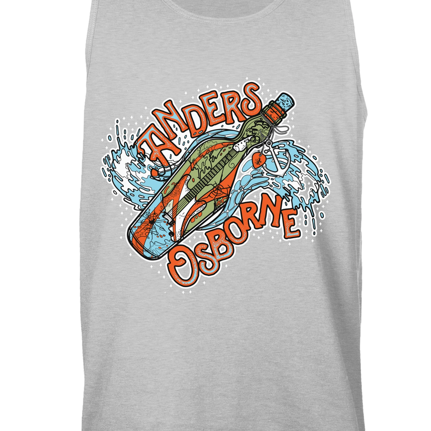 Anders Osborne Unisex Message In A Bottle Tank - Athletic Grey