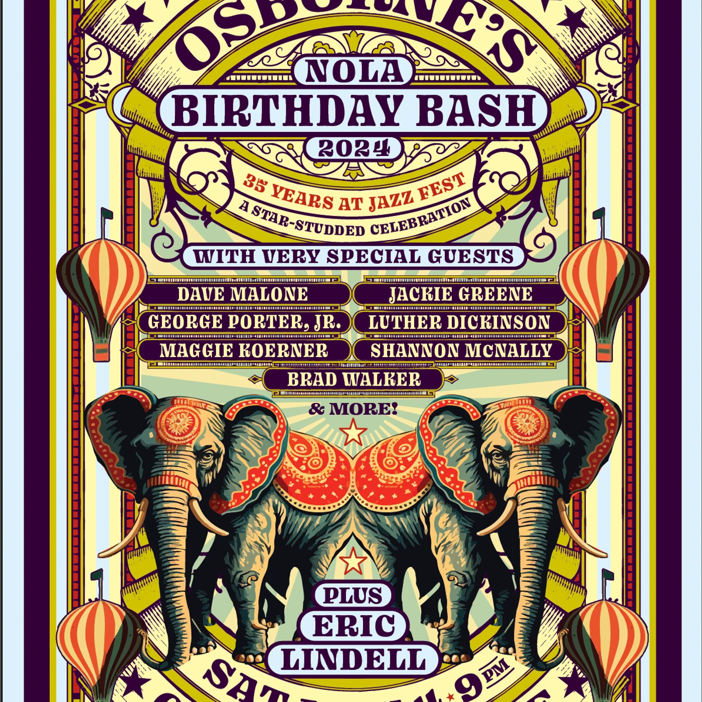 Anders Osborne's Nola Birthday Bash 2024 Poster