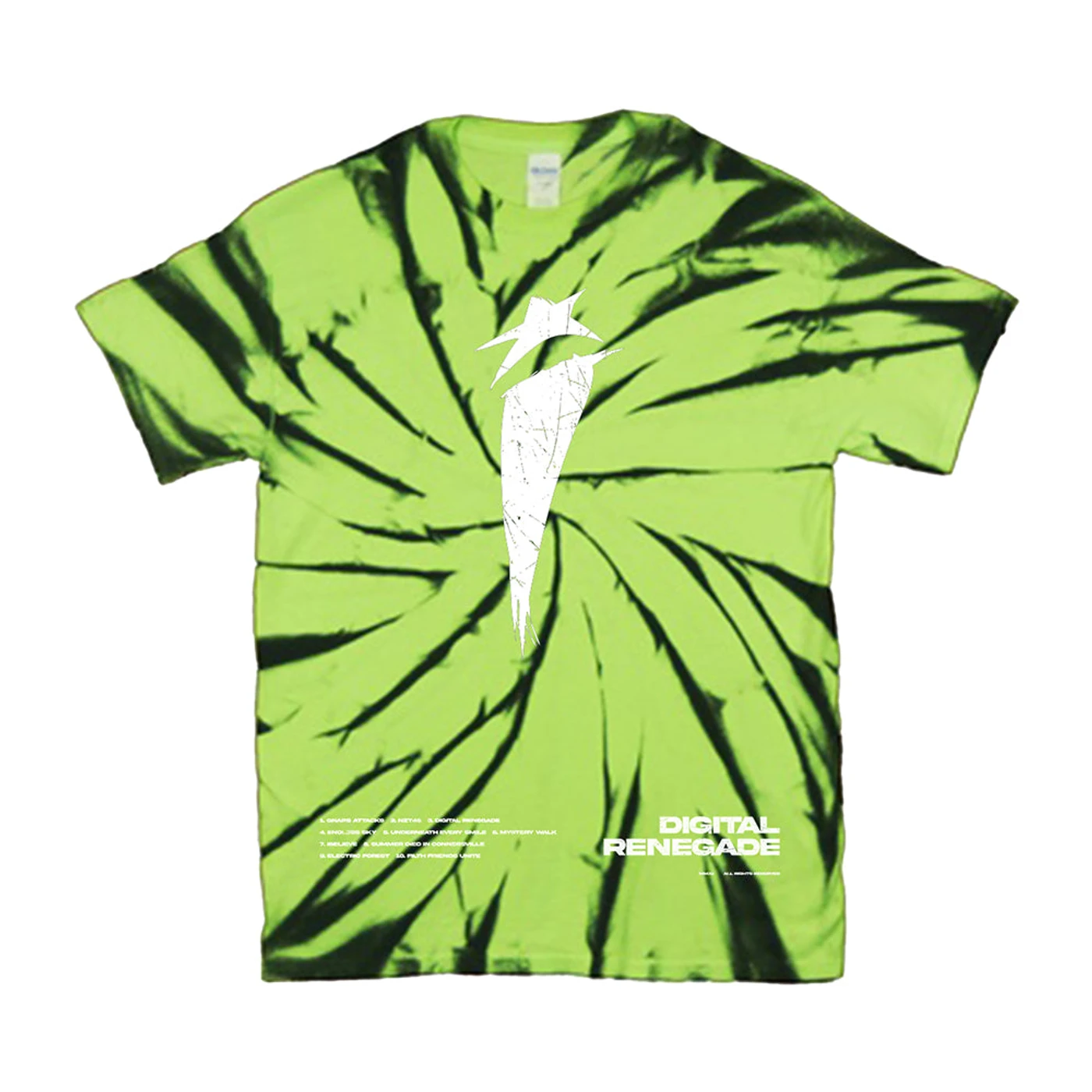 I See Stars - Tracklist Neon Green Vortex Dyed Tee