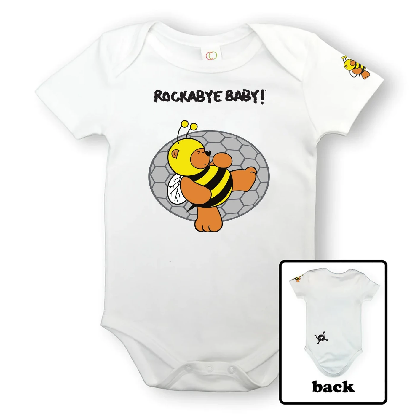 Rockabye Baby! Organic Baby Bodysuit ("Lullaby Renditions of Wu-Tang Clan" Album Art on Black or White)