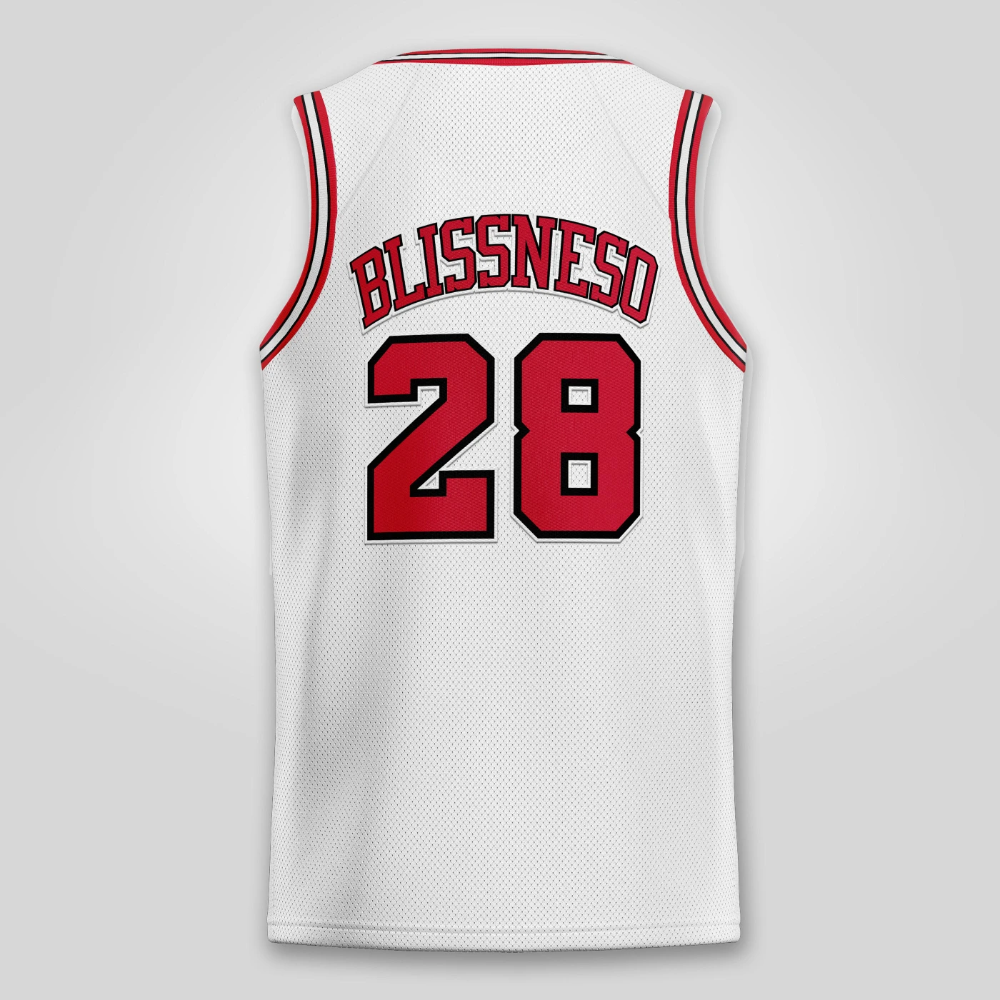 Bliss n Eso SEND IT WHITE BASKETBALL JERSEY
